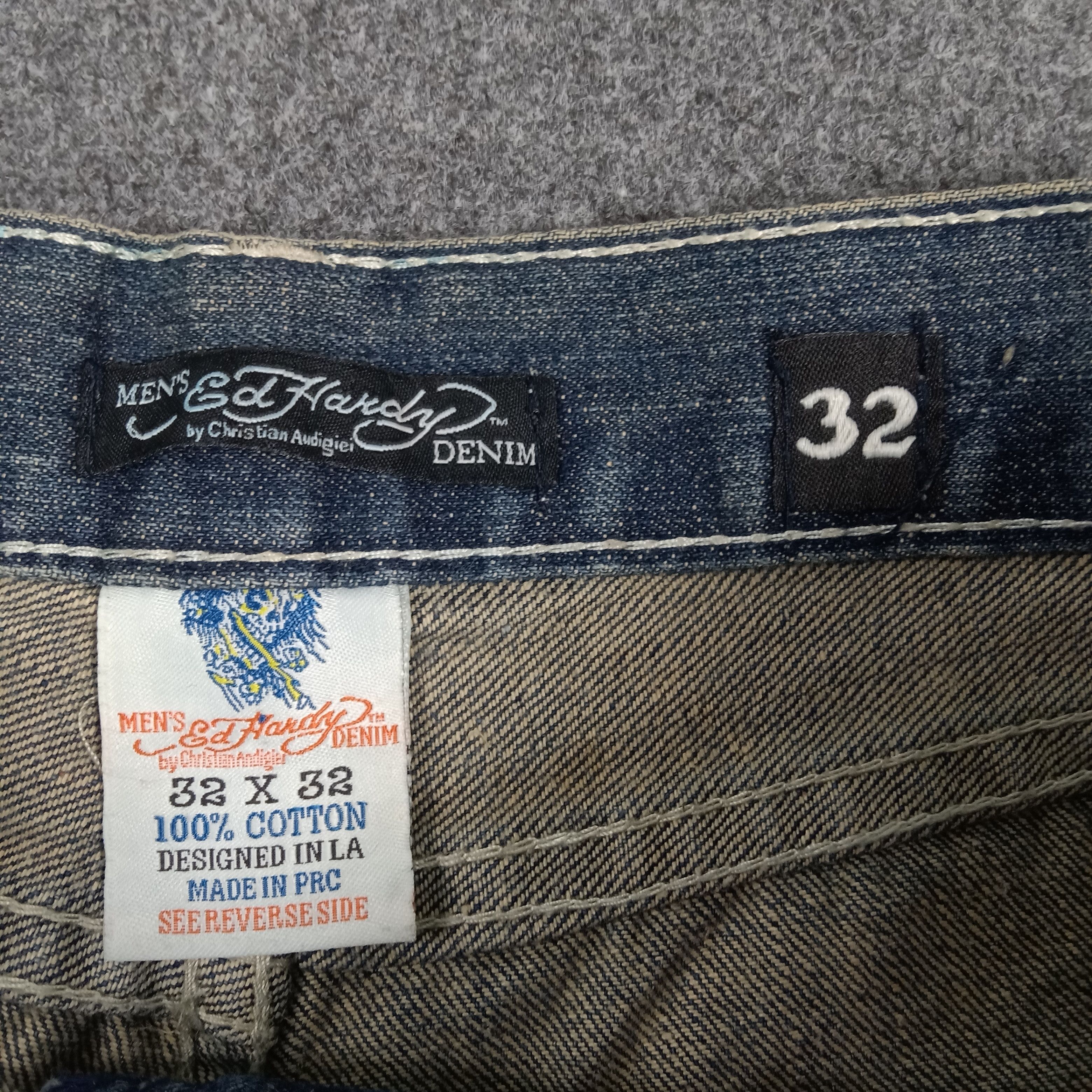 Ed Hardy Ed Hardy Christian Audigier Custom Logo Jeans C272N1 Size US 31 - 3 Thumbnail