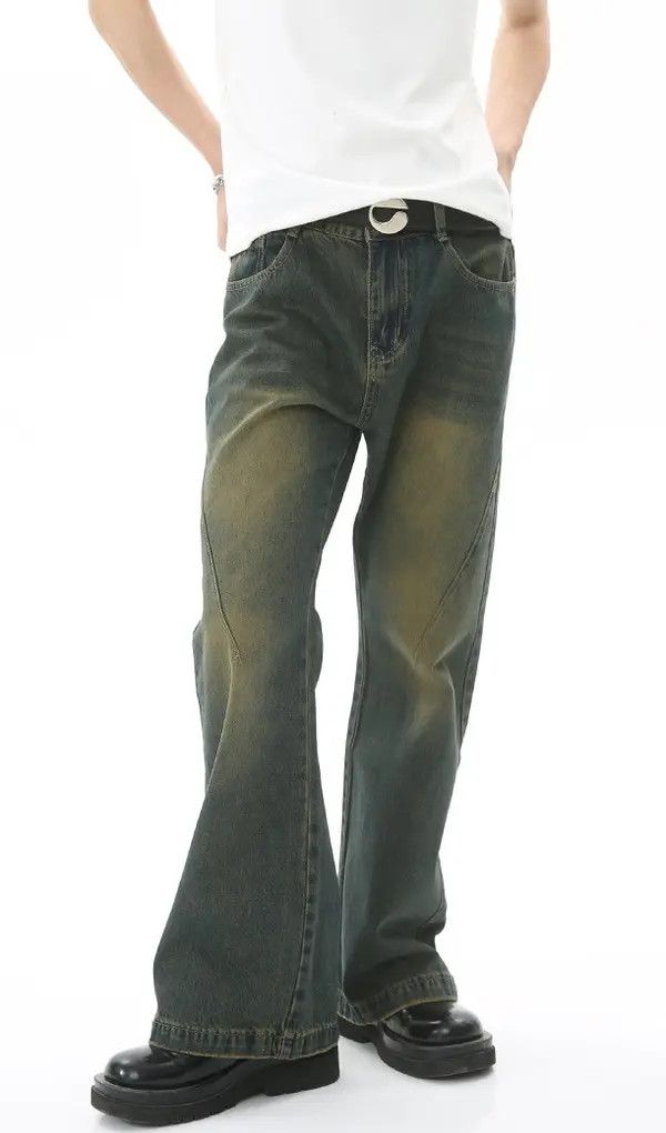Japanese Brand Vintage distressed blue mid-rise loose bootcut jeans Size US 32 / EU 48 - 1 Thumbnail