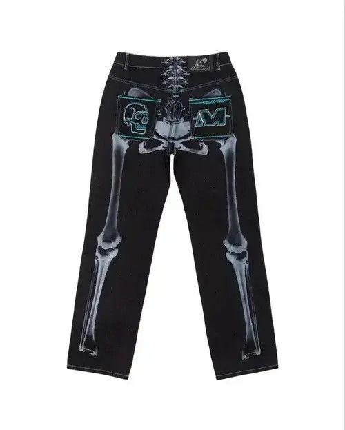 Jean Skull Graphic Print Jeans Size US 29 - 4 Thumbnail