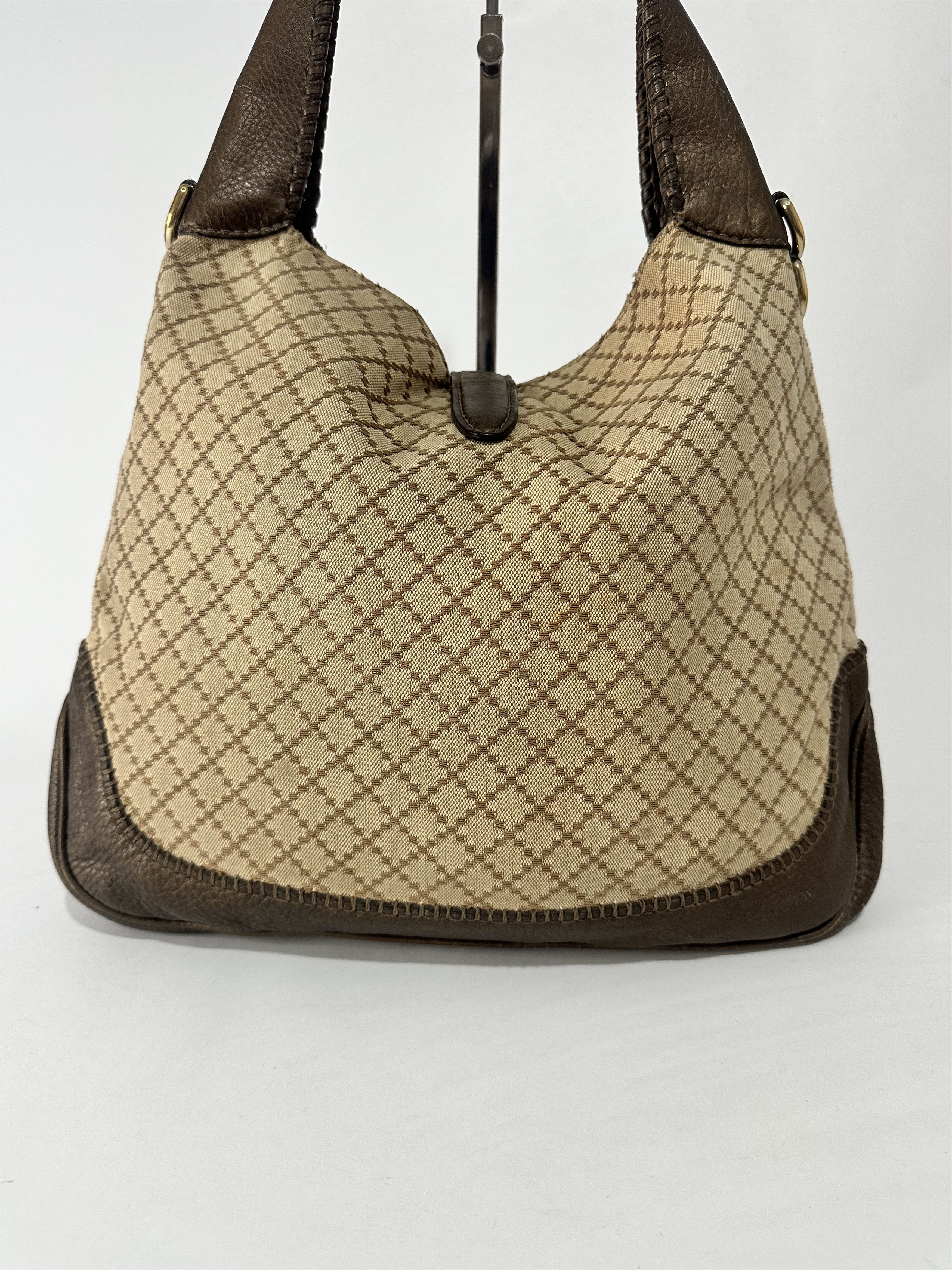 Gucci Gucci Brown/Beige Diamante Canvas New Jackie Shoulder Bag Size ONE SIZE - 4 Thumbnail