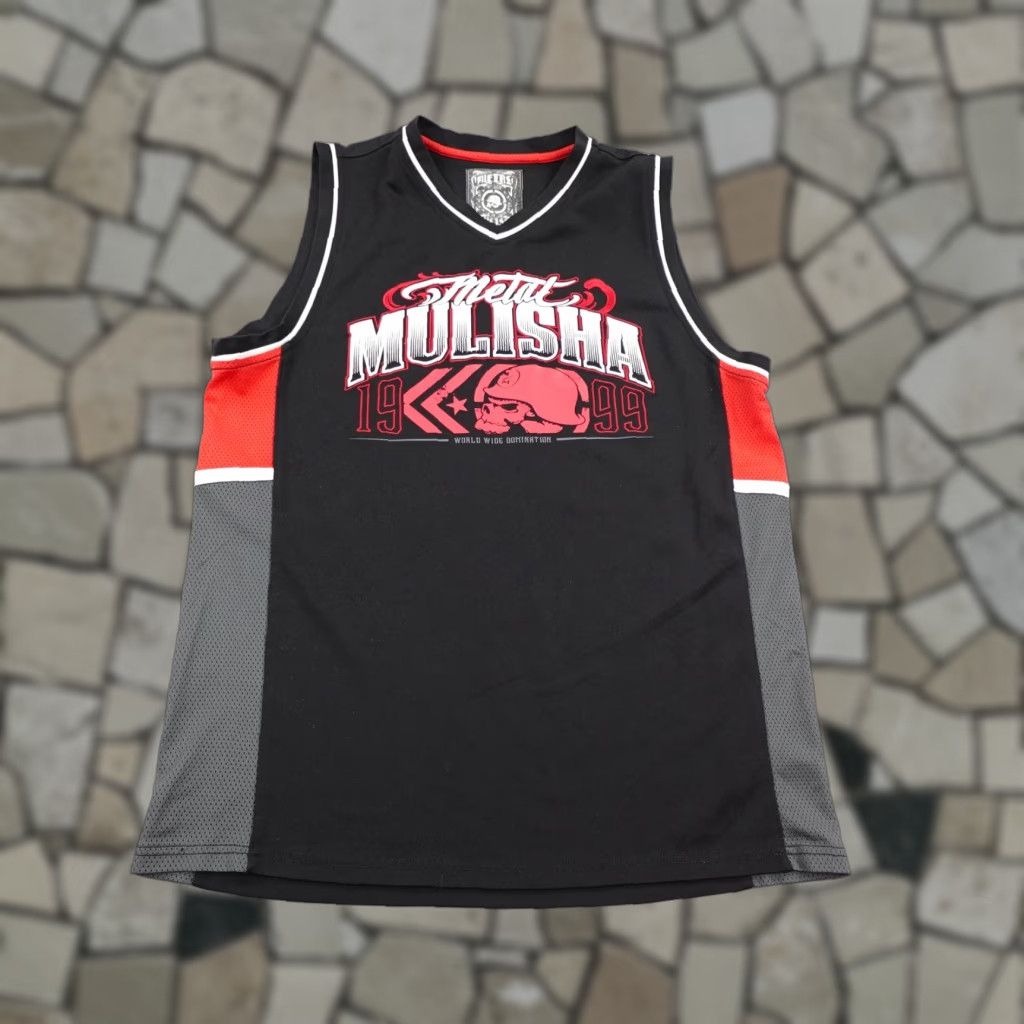 Metal Mulisha VINTAGE Metal Mulisha Tank Top Shirt Mens M Black Red Skull Jersey Sleeveless MotoX Graphic Print 90s Boys Mens Size US M / EU 48-50 / 2 - 1 Thumbnail