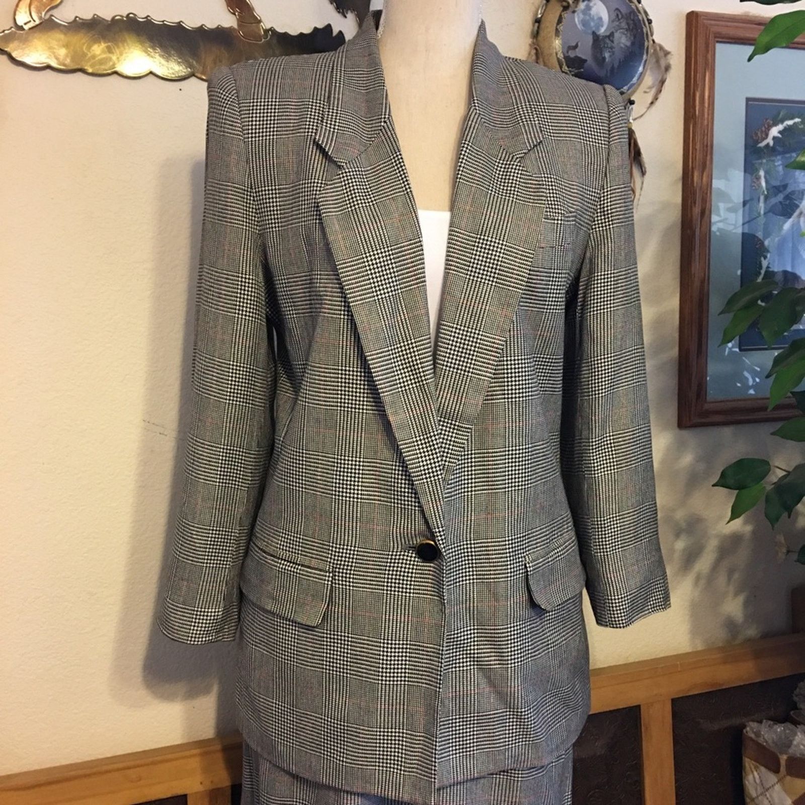 Worthington Worthington classy houndstooth lined skirt suit 10 Size L / US 10 / IT 46 - 1 Thumbnail