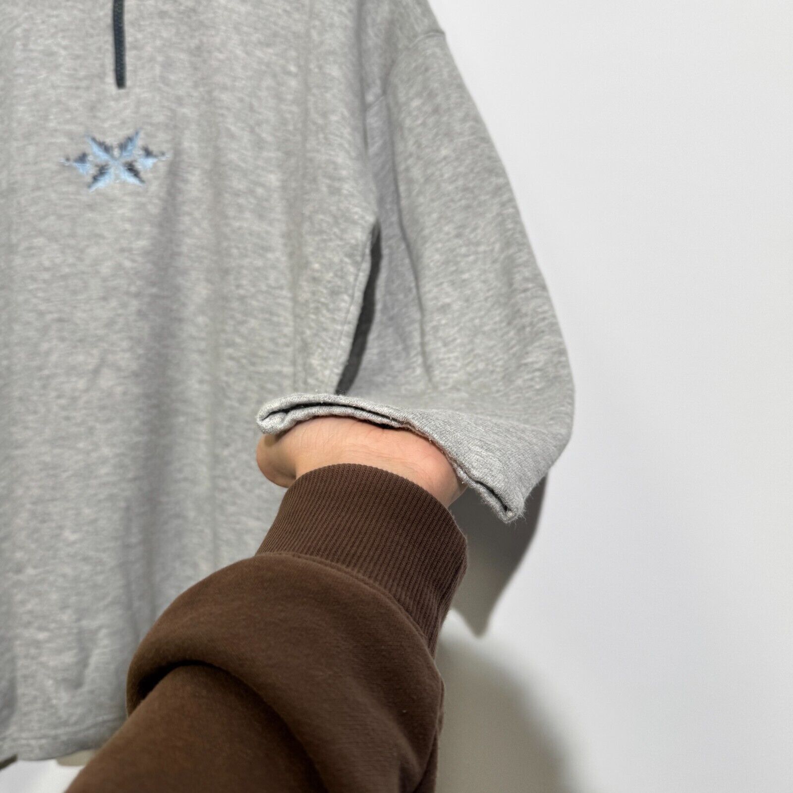 Vintage Vintage Unisex Gray Cotton Halfzip Sweatshirt Size XL Size US XL / EU 56 / 4 - 6 Thumbnail
