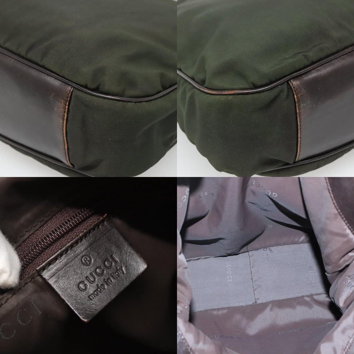 Gucci GUCCI Bamboo Hand Bag Nylon Khaki Silver 001 1577 001 1577 Size ONE SIZE - 11 Thumbnail