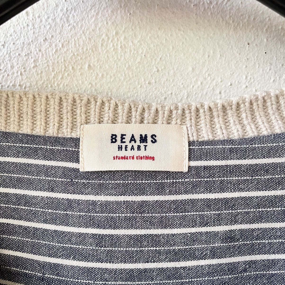 Beams Plus Beams Heart Hybrid Knit Panel Shirt Dress Cable Knit Stripe Size M / US 6-8 / IT 42-44 - 11 Thumbnail