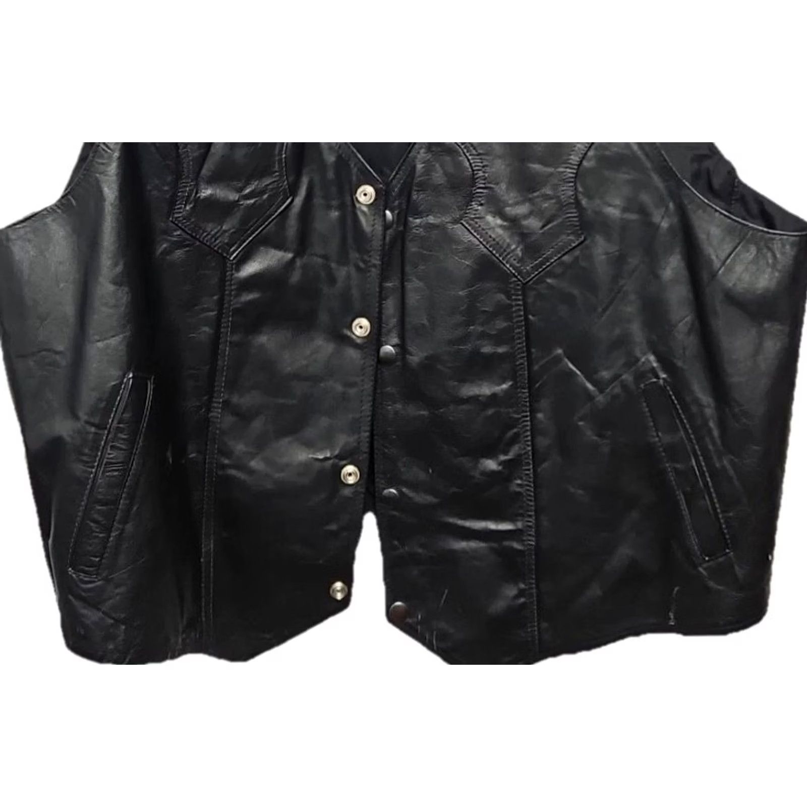 Vintage VINTAGE Arbolito Leather Vest Men XL 50 Black Mexico Motorcycle Jacket Lined Cowboy Biker Mens Size US XL / EU 56 / 4 - 3 Thumbnail