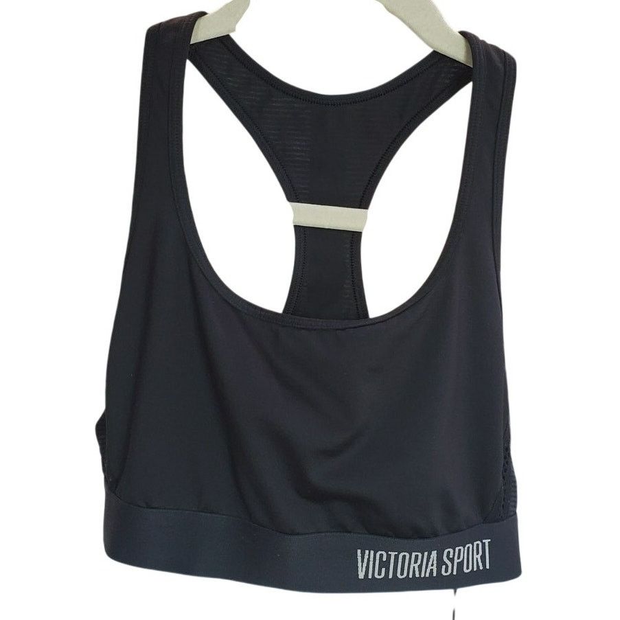 Victoria's Secret Victoria Sport Black Racerback Sports Bra Medium Size ONE SIZE - 1 Thumbnail