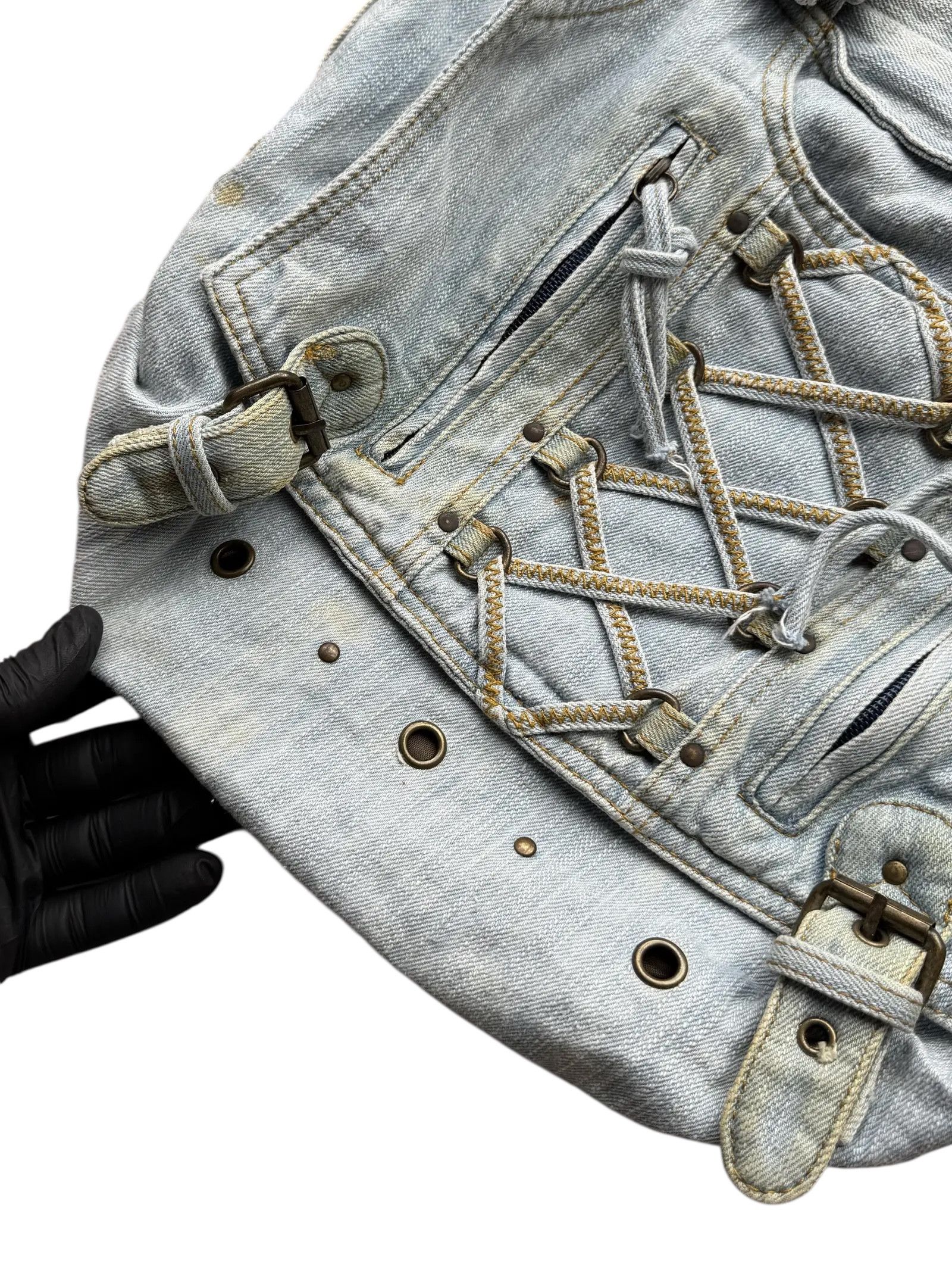 Japanese Brand Y2K Denim Bag(V177) Size ONE SIZE - 4 Thumbnail