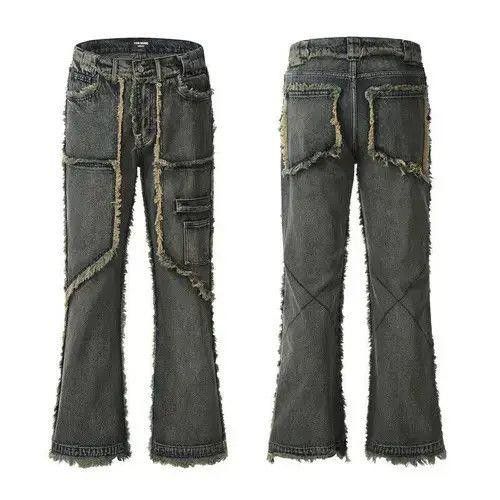 Jean Embroidered Wide Leg Denim Jeans Size US 32 / EU 48 - 3 Thumbnail