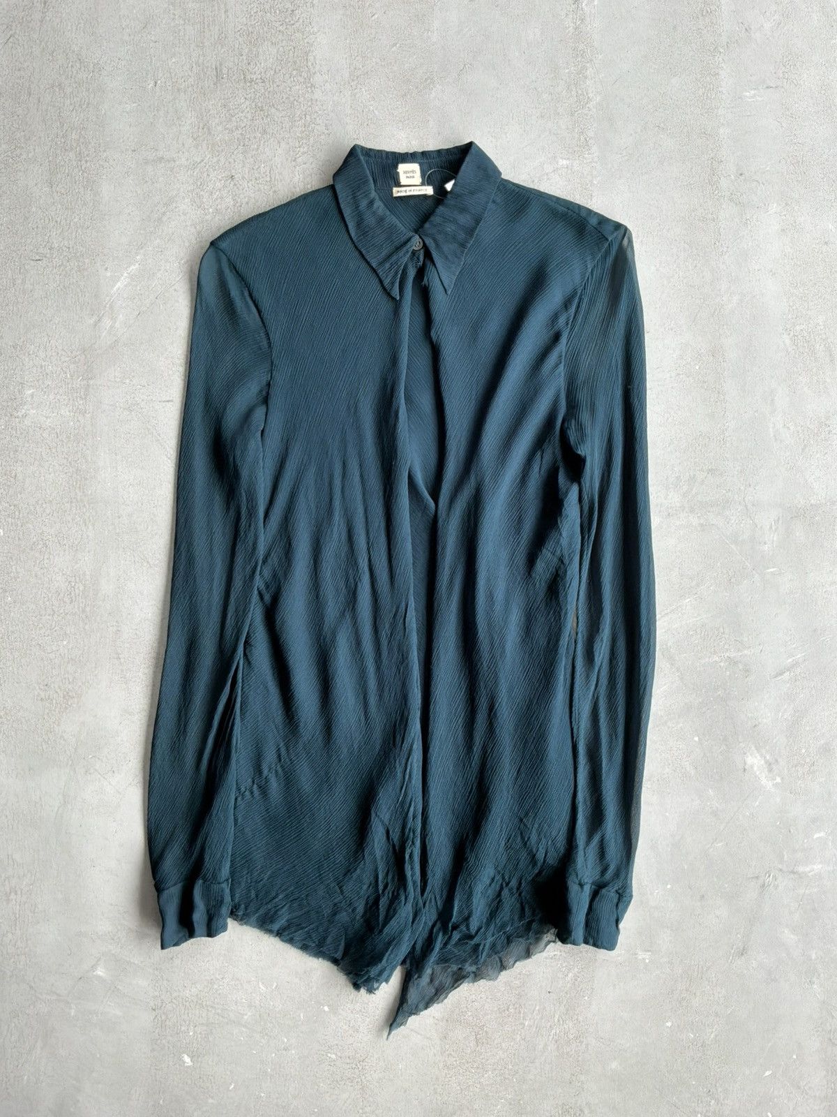 Hermes Hermes - Margiela Era - Double Layered Silk ButtonDress Size L / US 10 / IT 46 - 1 Thumbnail