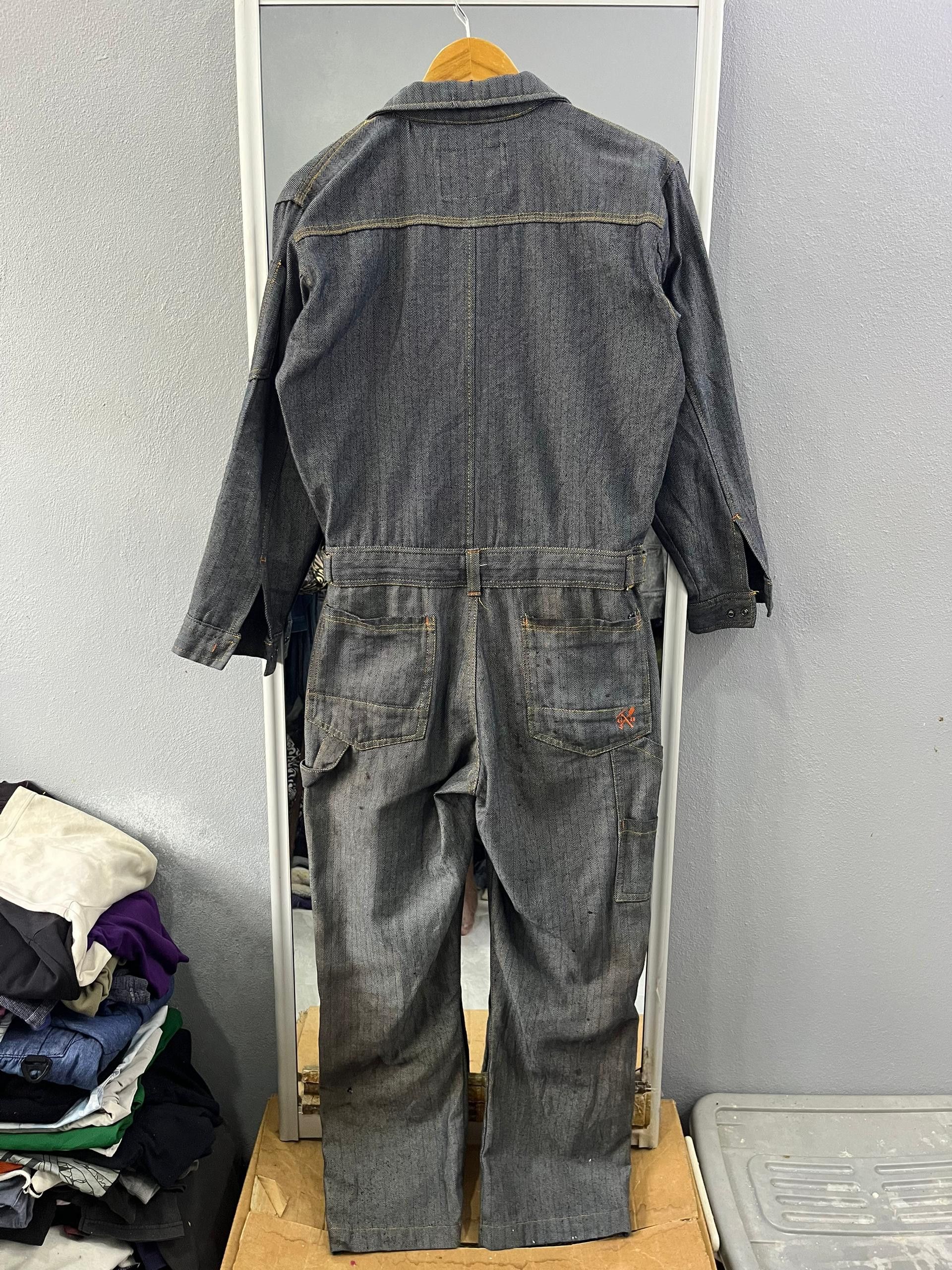 Japanese Brand Zack Styles Gold Herringbone Denim Coverall Size US S / EU 44-46 / 1 - 13 Thumbnail