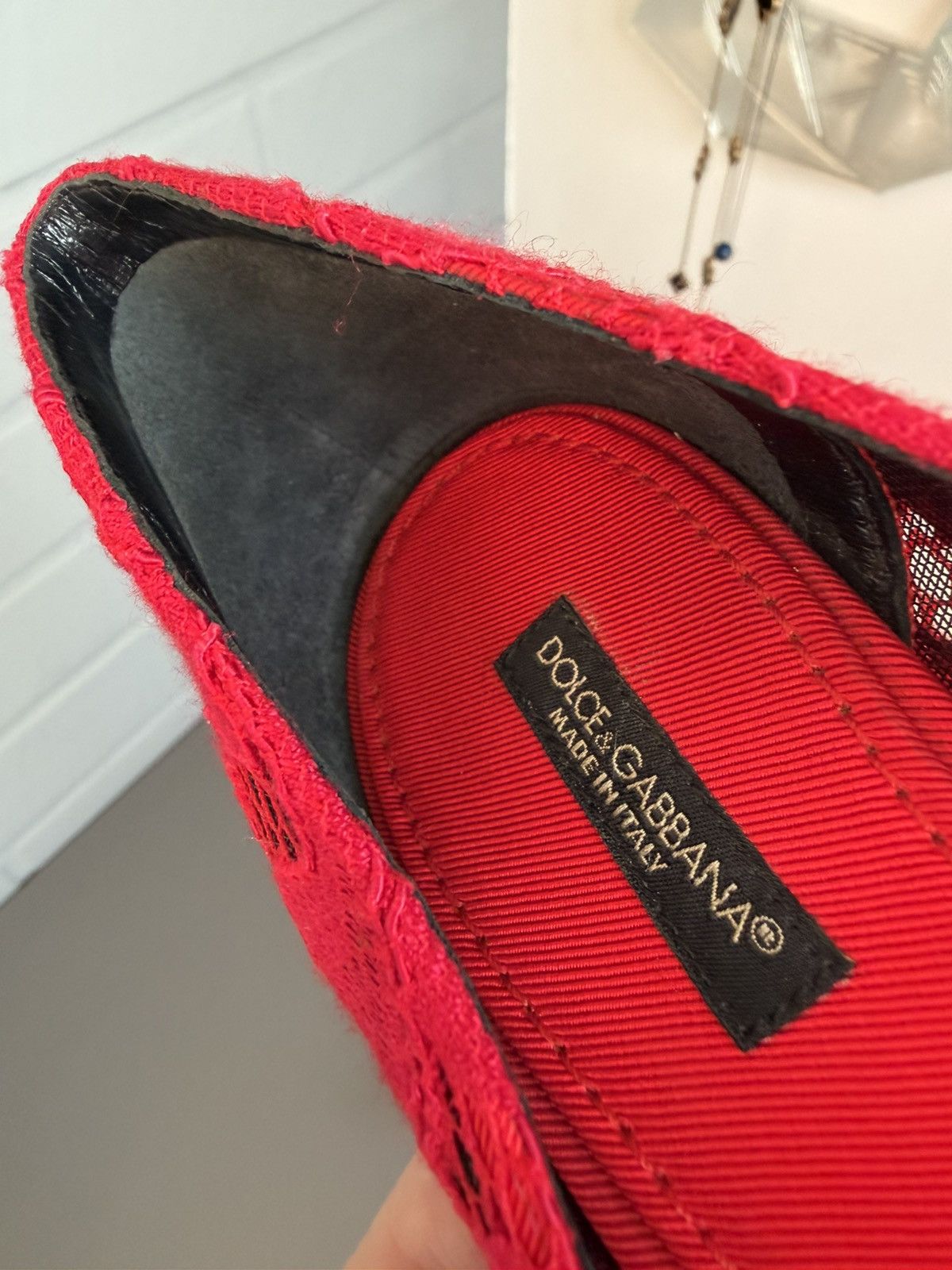 Dolce & Gabbana Lace high-heeled shoes Red Size 37 Size US 7 / IT 37 - 8 Thumbnail