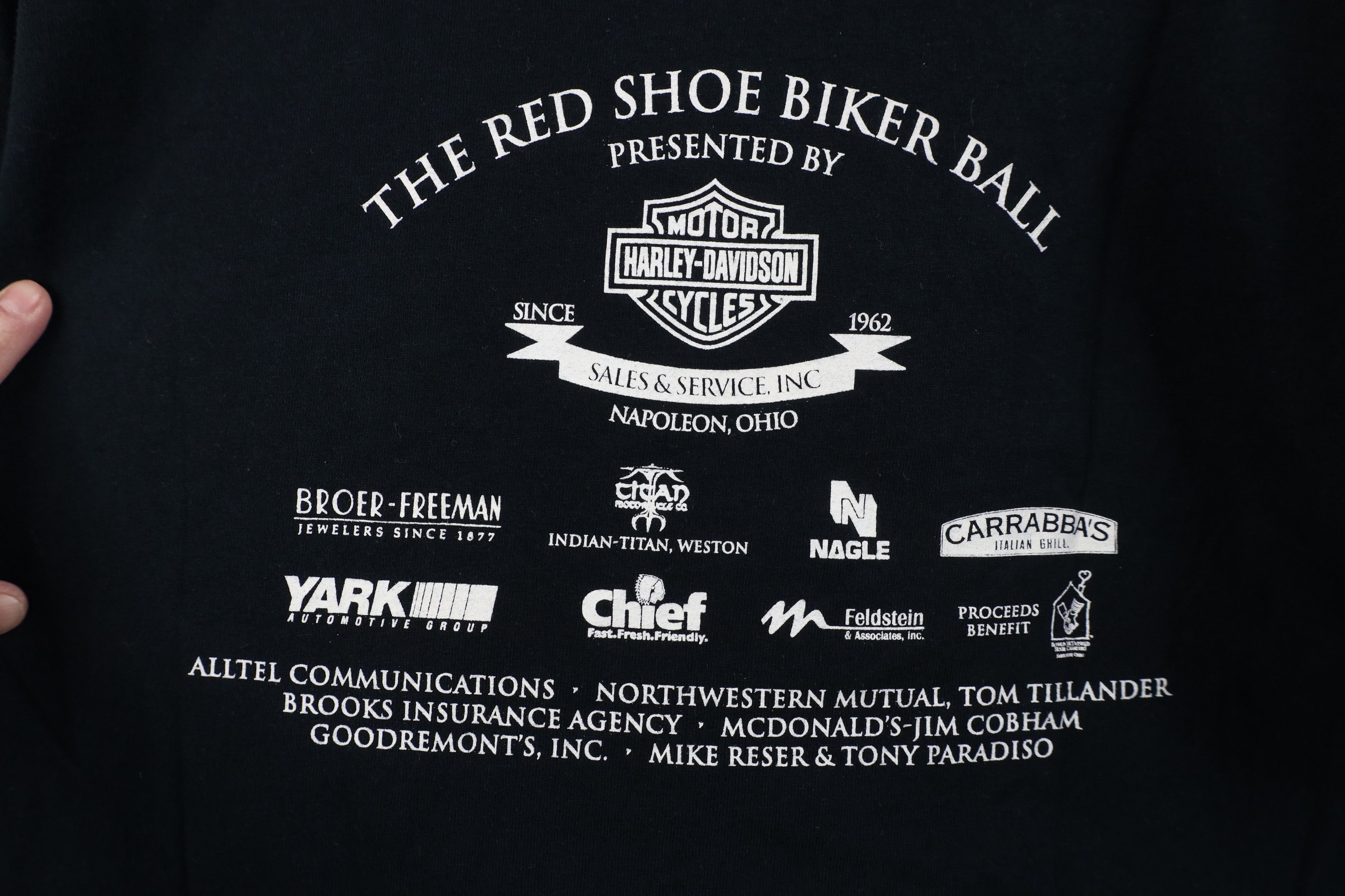 Harley Davidson Vintage Y2K Harley Davidson The Red Shoe Biker Ball T-Shirt Size US S / EU 44-46 / 1 - 10 Thumbnail