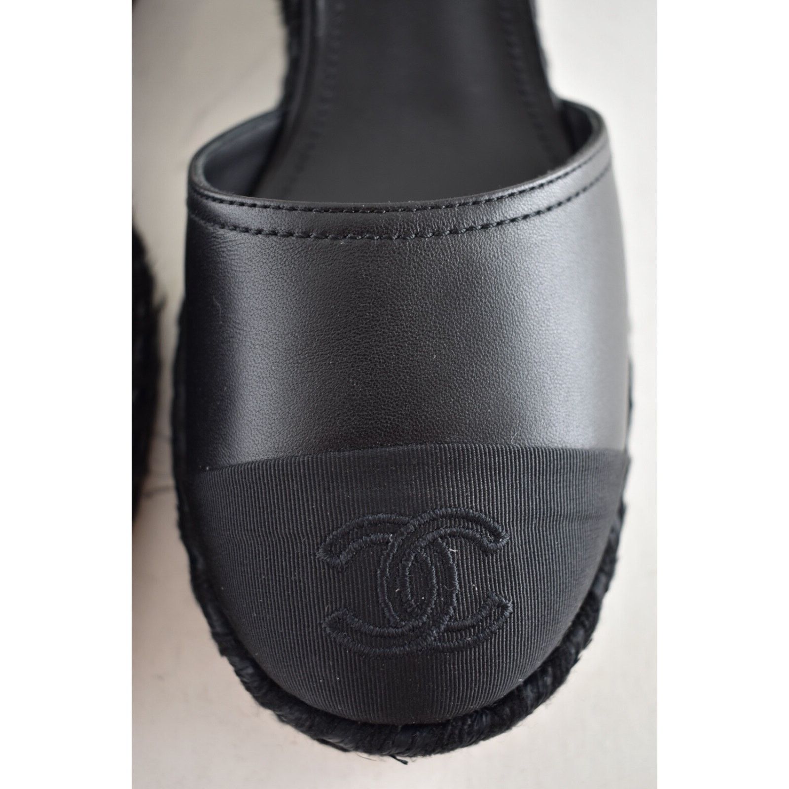 Chanel Chanel 23P Black Lambskin Cord Espadrille CC Logo Ankle Size US 8 / IT 38 - 8 Thumbnail