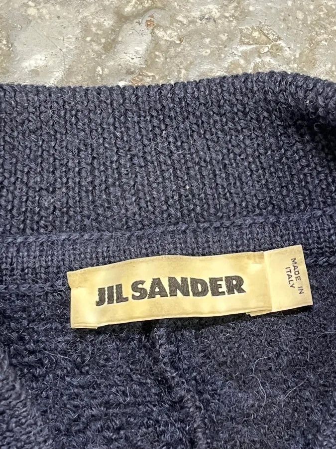 Jil Sander Jil Sander Navy Wool Two Tone Zip-up Sweater Size US M / EU 48-50 / 2 - 9 Thumbnail