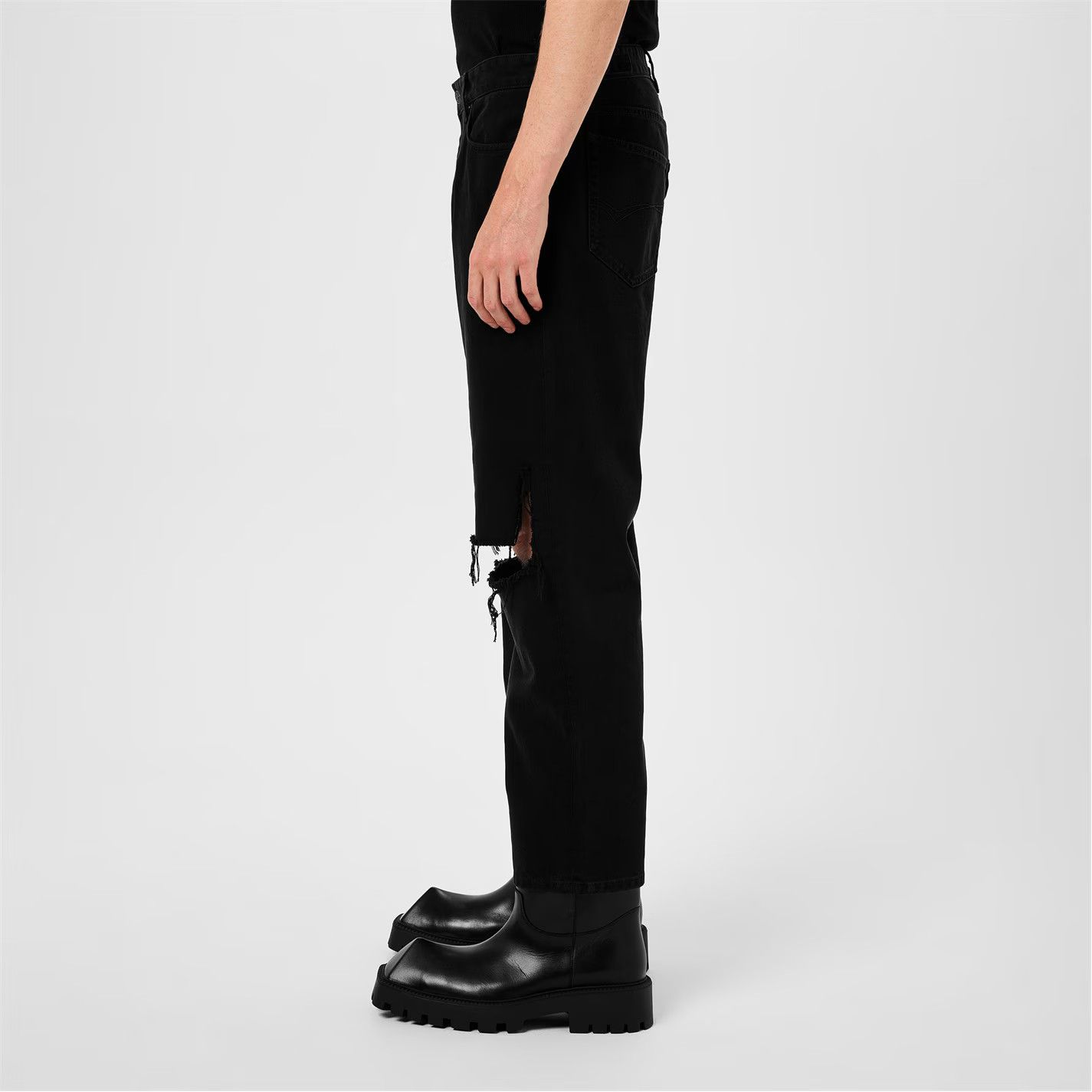 Balenciaga o1g2r1mq0226 Loose Fit Buckle Pants In Black Size US 32 / EU 48 - 5 Thumbnail