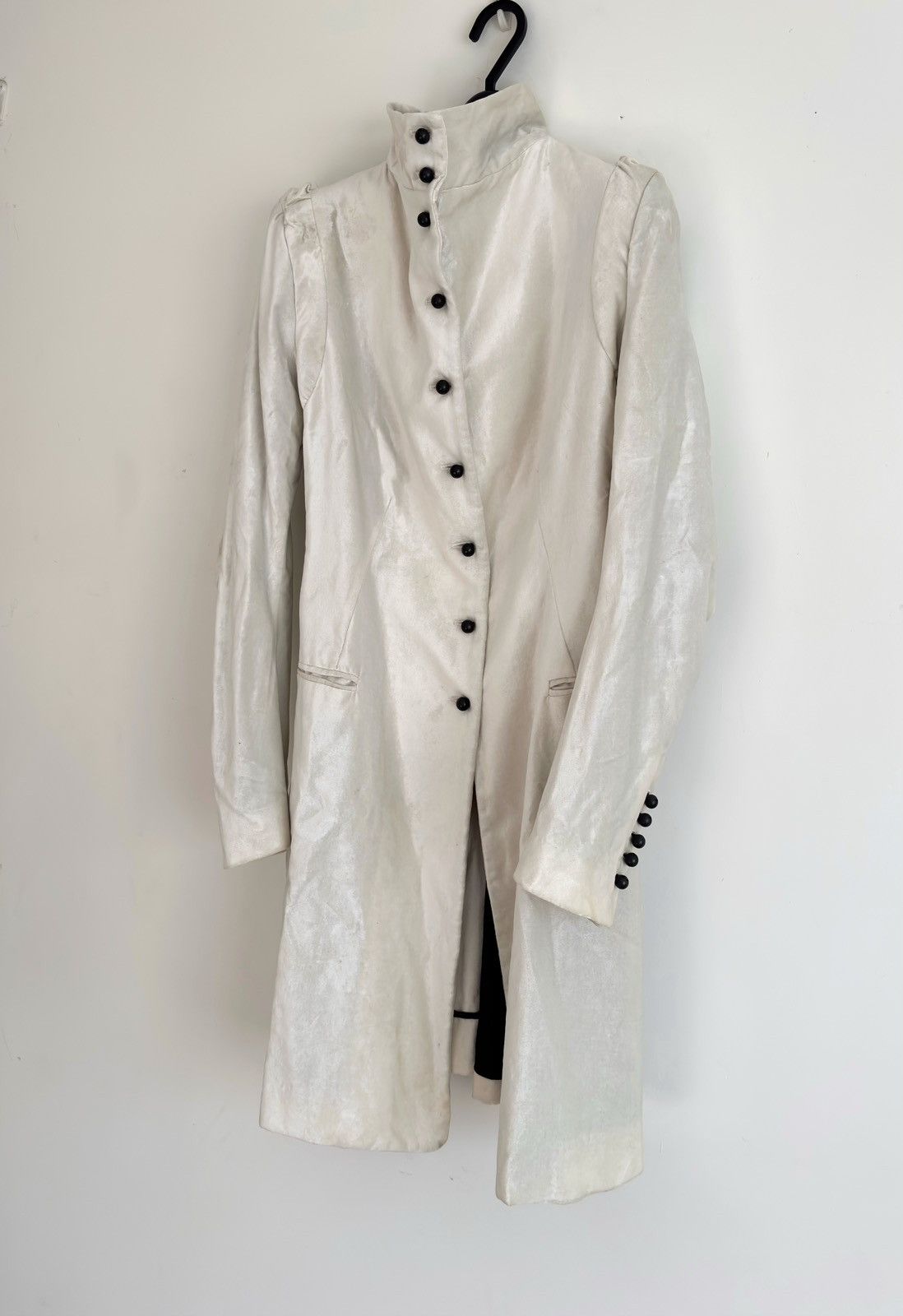 Ann Demeulemeester Ann Demeulemeester White Velvet Coat Size S / US 4 / IT 40 - 2 Thumbnail