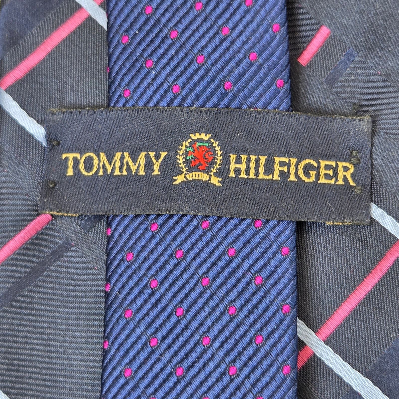 Tommy Hilfiger Tommy Hilfiger Silk Tie Lot Navy Blue USA 3.75 Contrast Tips Size ONE SIZE - 7 Thumbnail