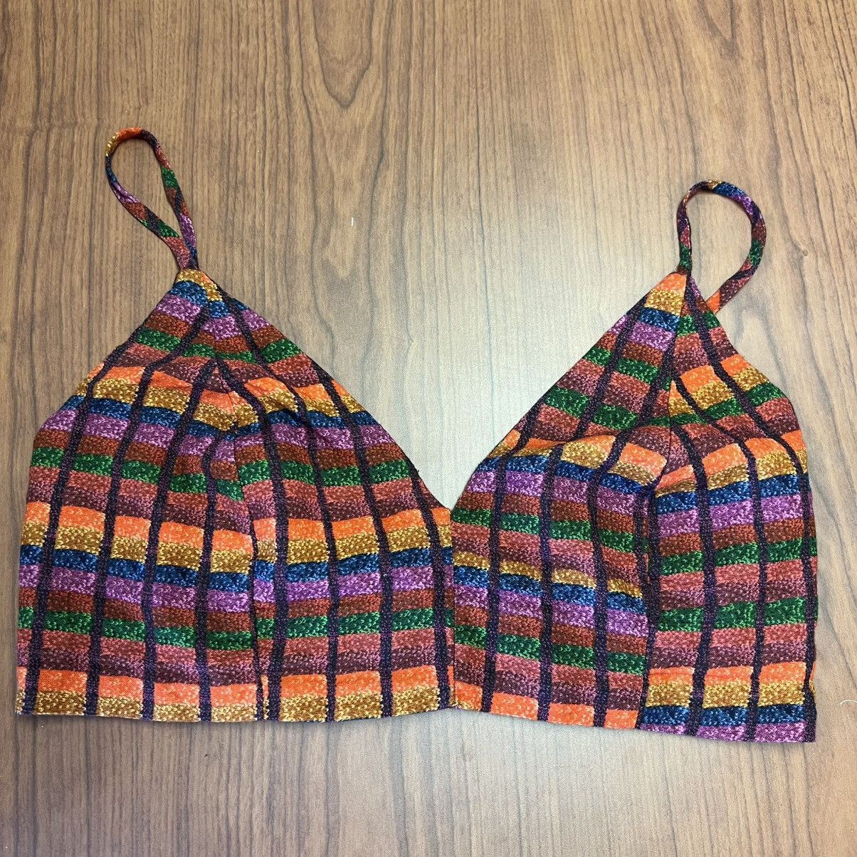 Farm Rio Farm Rio Multicolor Bikini Top Viscose Smocked Back Brazil Size XS / US 0-2 / IT 36-38 - 1 Thumbnail