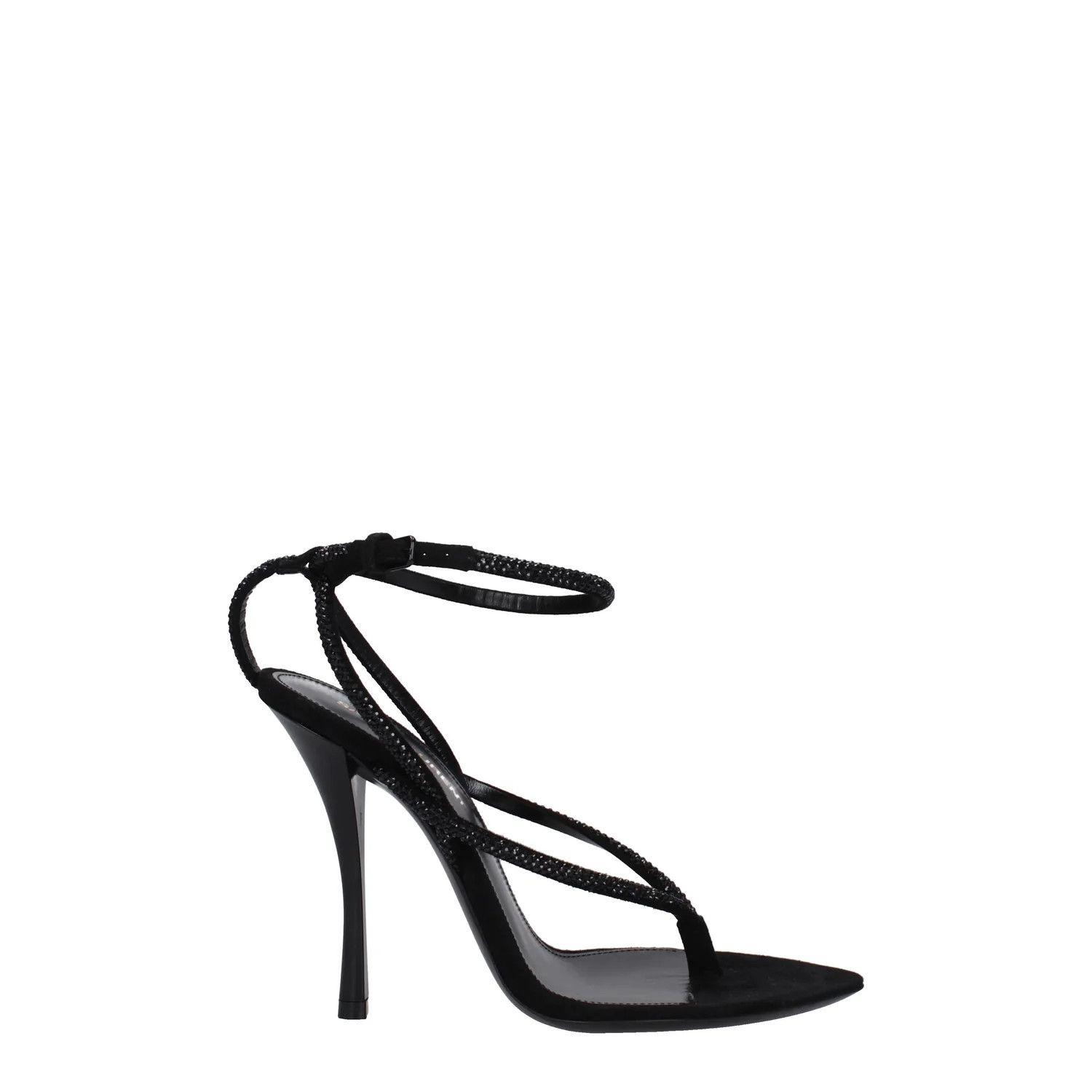 Saint Laurent Paris ob1o1e1124 Suede Sandals in Black Size US 10 / IT 40 - 1 Thumbnail