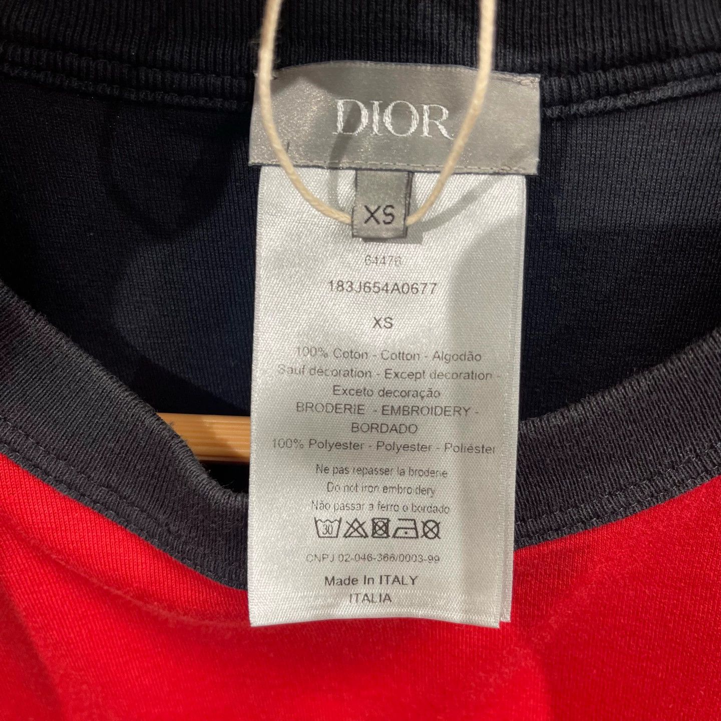 Dior Dior double-sided colorblocked T-shirt XS black/red Size XS / US 0-2 / IT 36-38 - 6 Thumbnail