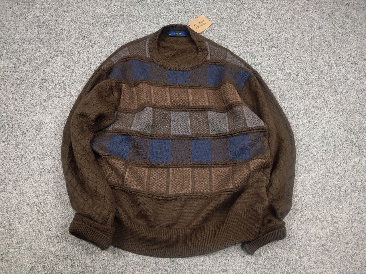 Japanese Brand Vintage 90's Aspetiva Japan made Pattern Hand Knit Sweater Size US L / EU 52-54 / 3 - 3 Thumbnail
