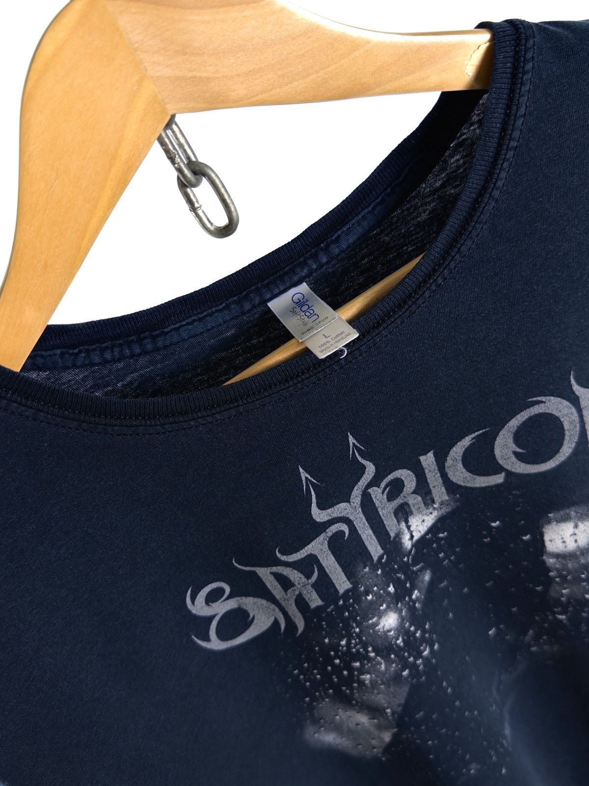 Band Tees 00s Vintage Satyricon Skull Distressed Black Metal Rock Tee Size US L / EU 52-54 / 3 - 7 Thumbnail