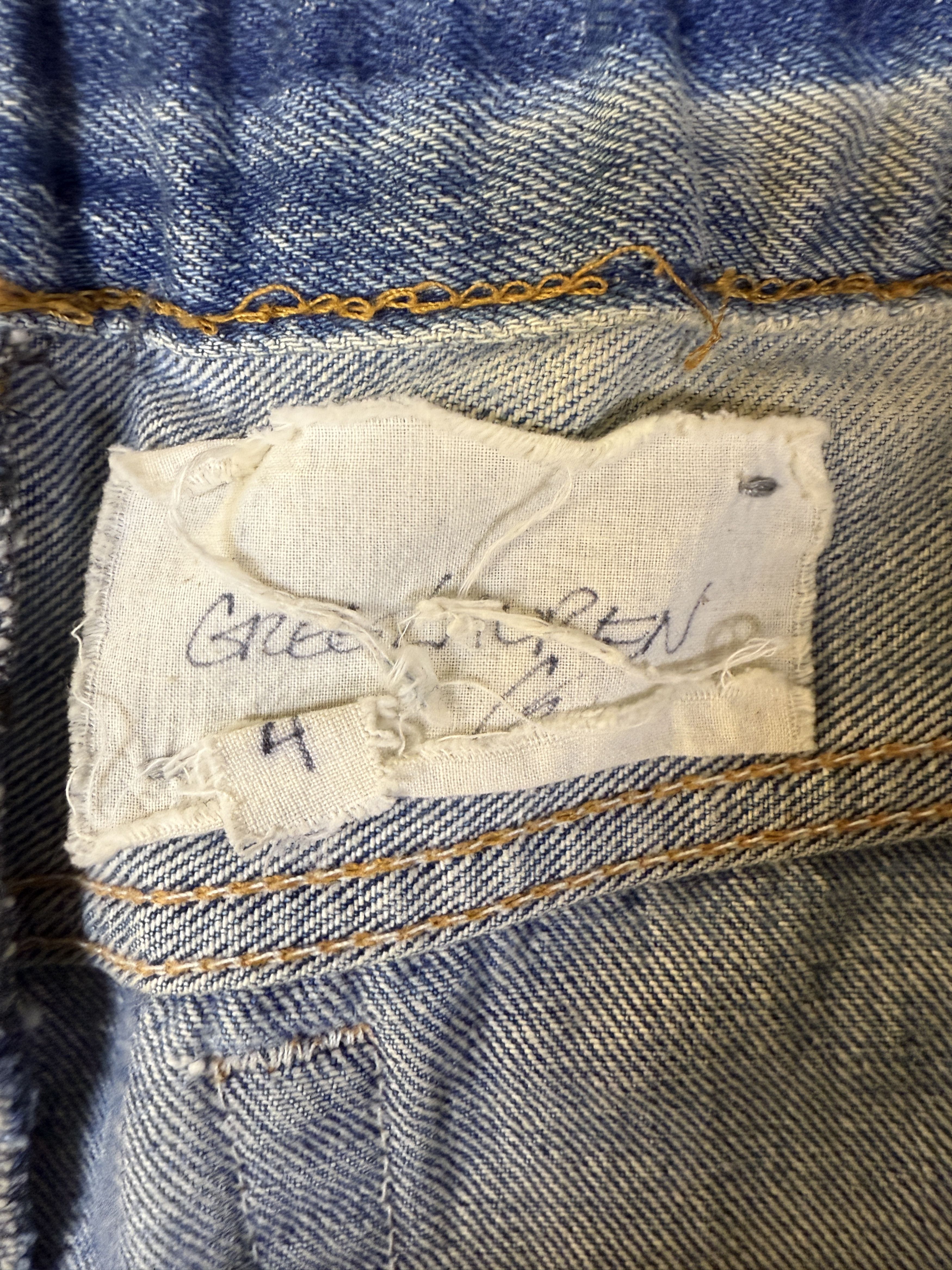 Greg Lauren Greg Lauren Vintage Denim Patchwork Moto GL1 Slim Pant Size US 36 / EU 52 - 4 Thumbnail