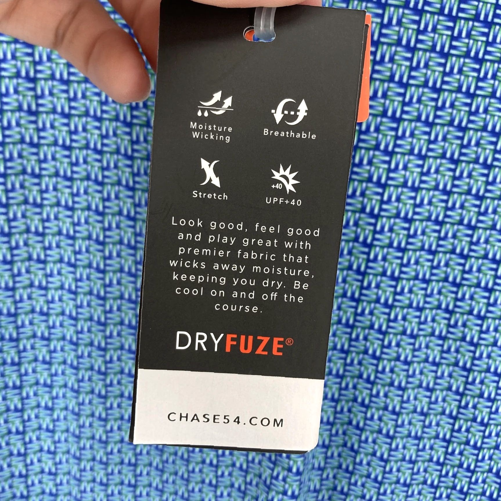 Vintage Chase 54 Polo Golf Shirt Mens XL Blue Geometric Print DryFuze Performance Stylus Size US XL / EU 56 / 4 - 6 Thumbnail