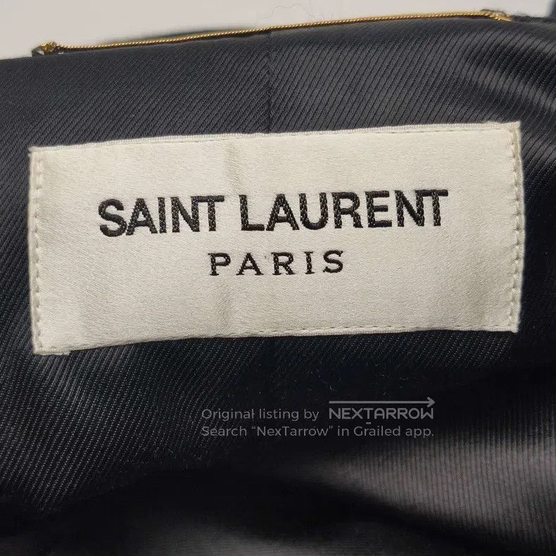 Saint Laurent Paris Saint Laurent Paris Black Wool Double-Breasted Coat Size S / US 4 / IT 40 - 4 Thumbnail