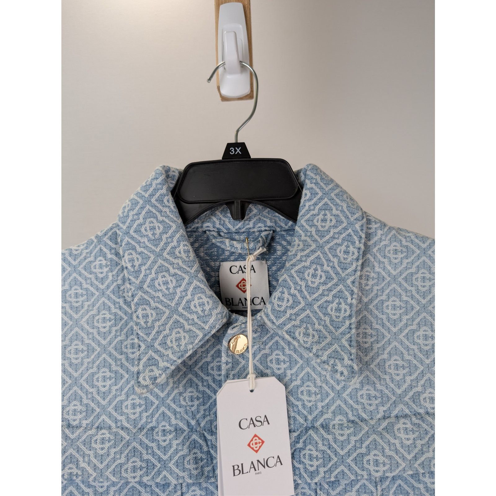 Casablanca o1rshd1 Monogram Denim Jacket in Blue Size US M / EU 48-50 / 2 - 7 Thumbnail