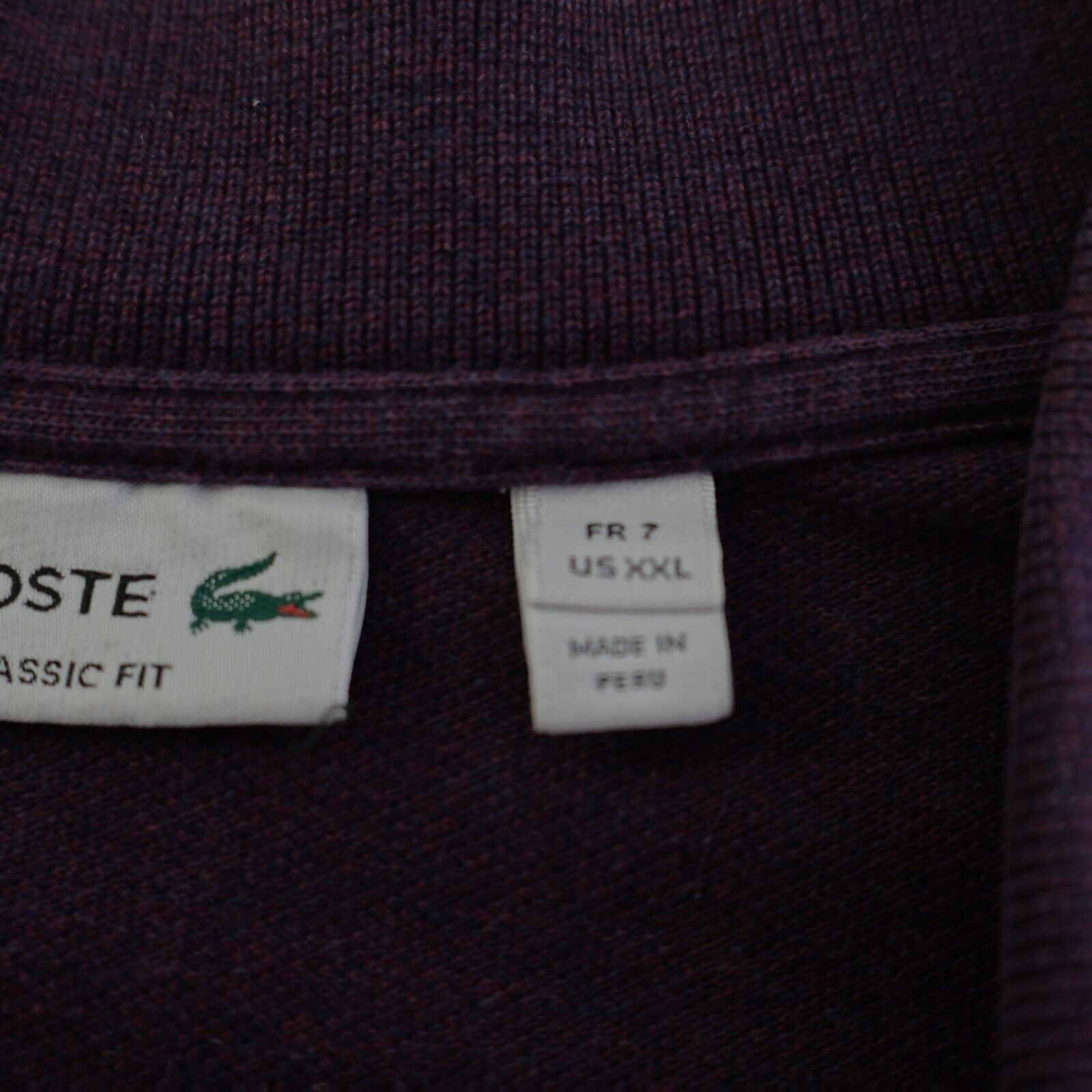 Lacoste Lacoste Purple W/ Blue Spec Size 7 Classic Fit Collared Polo Size US XL / EU 56 / 4 - 11 Thumbnail