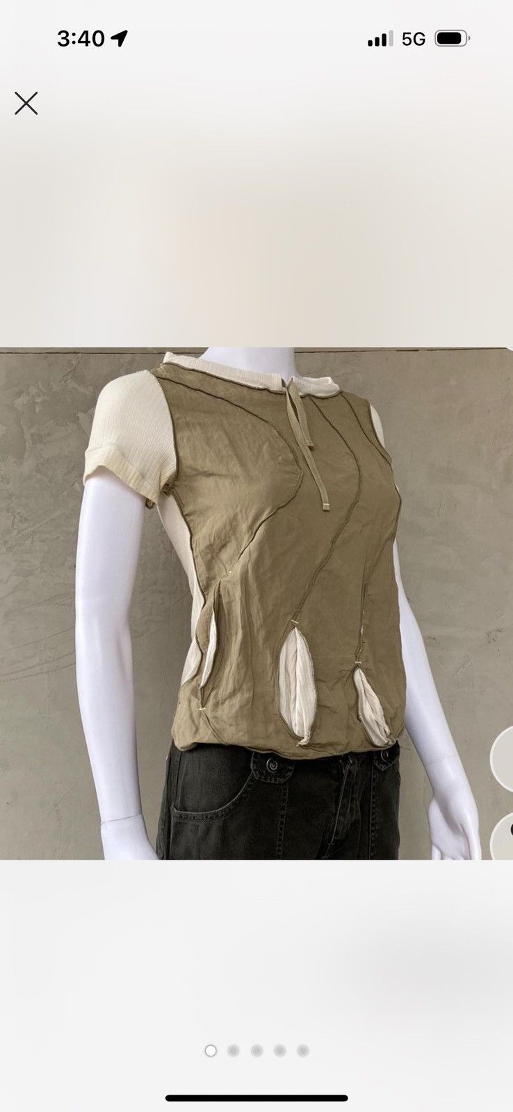 Cop Copine Cop Copine Textured Nylon & Ribbed Cotton Top. Size S / US 4 / IT 40 - 1 Thumbnail