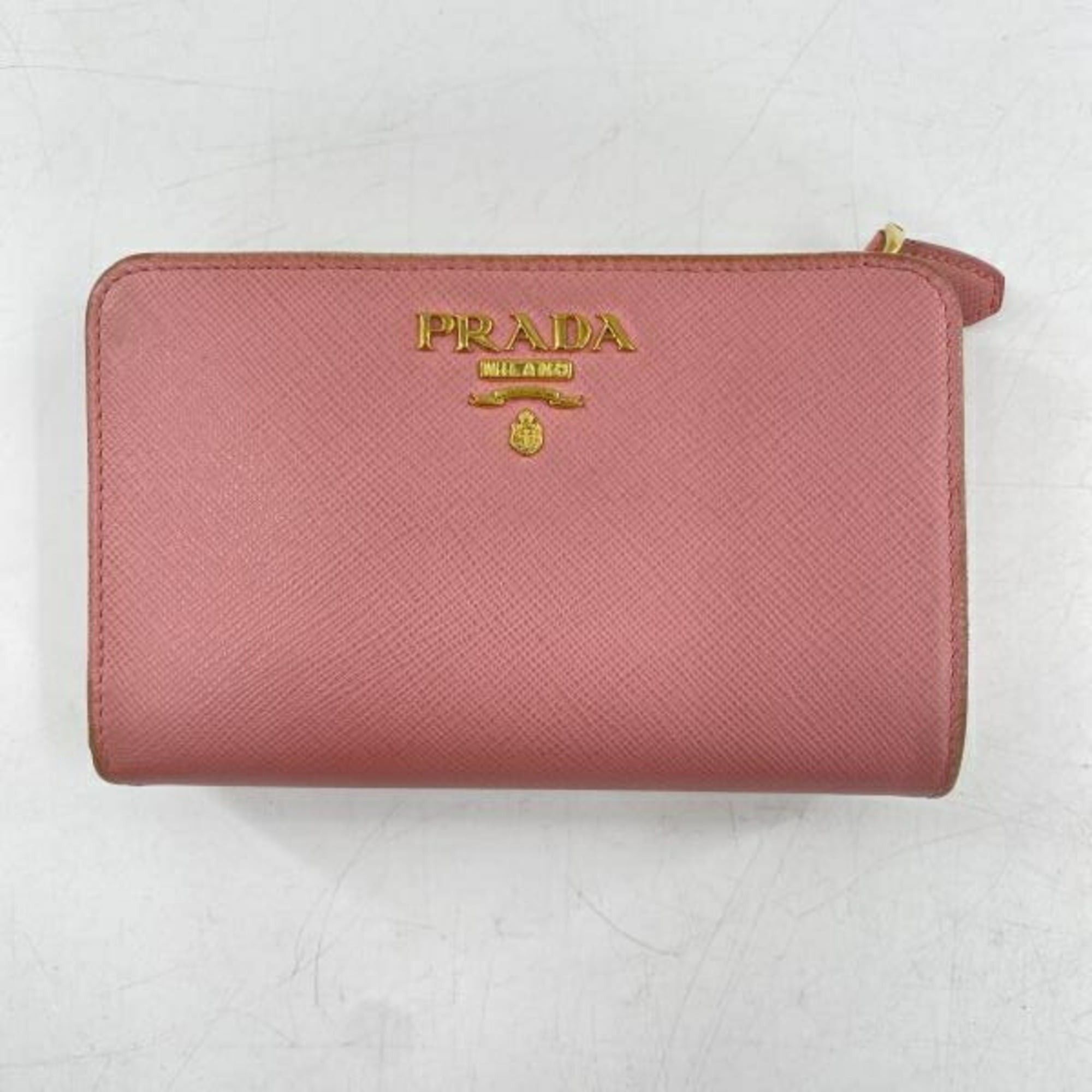 Prada Bifold Wallet 1Ml018 Saffiano Pink Prada, Women's