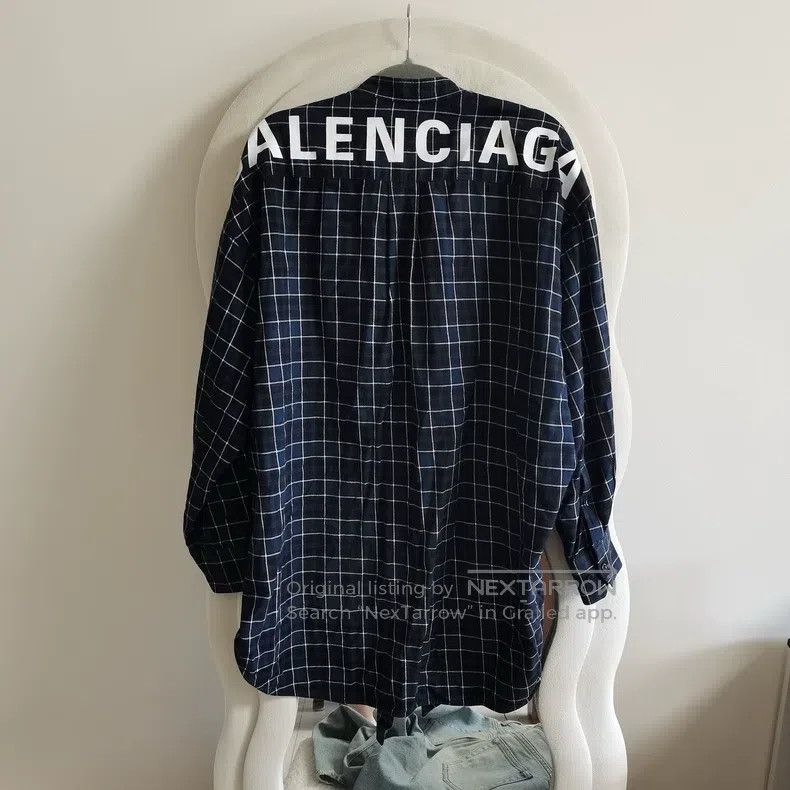 Balenciaga Balenciaga Back logo checkered shirt Size 4XL / US 24-26 - 1 Thumbnail