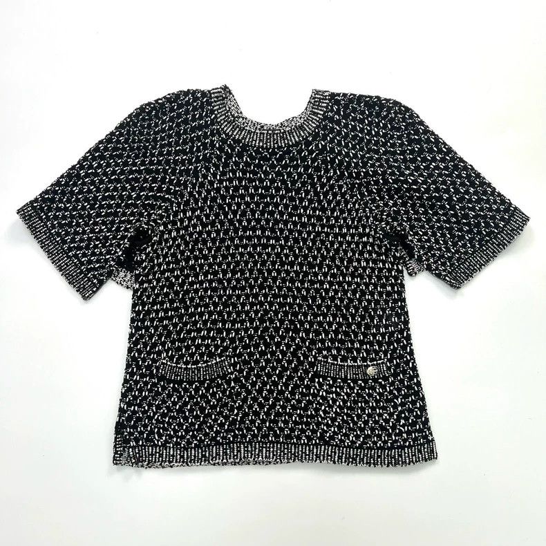 Chanel Chanel Bat sleeve design double C braided short sleeves Size XS / US 0-2 / IT 36-38 - 1 Thumbnail