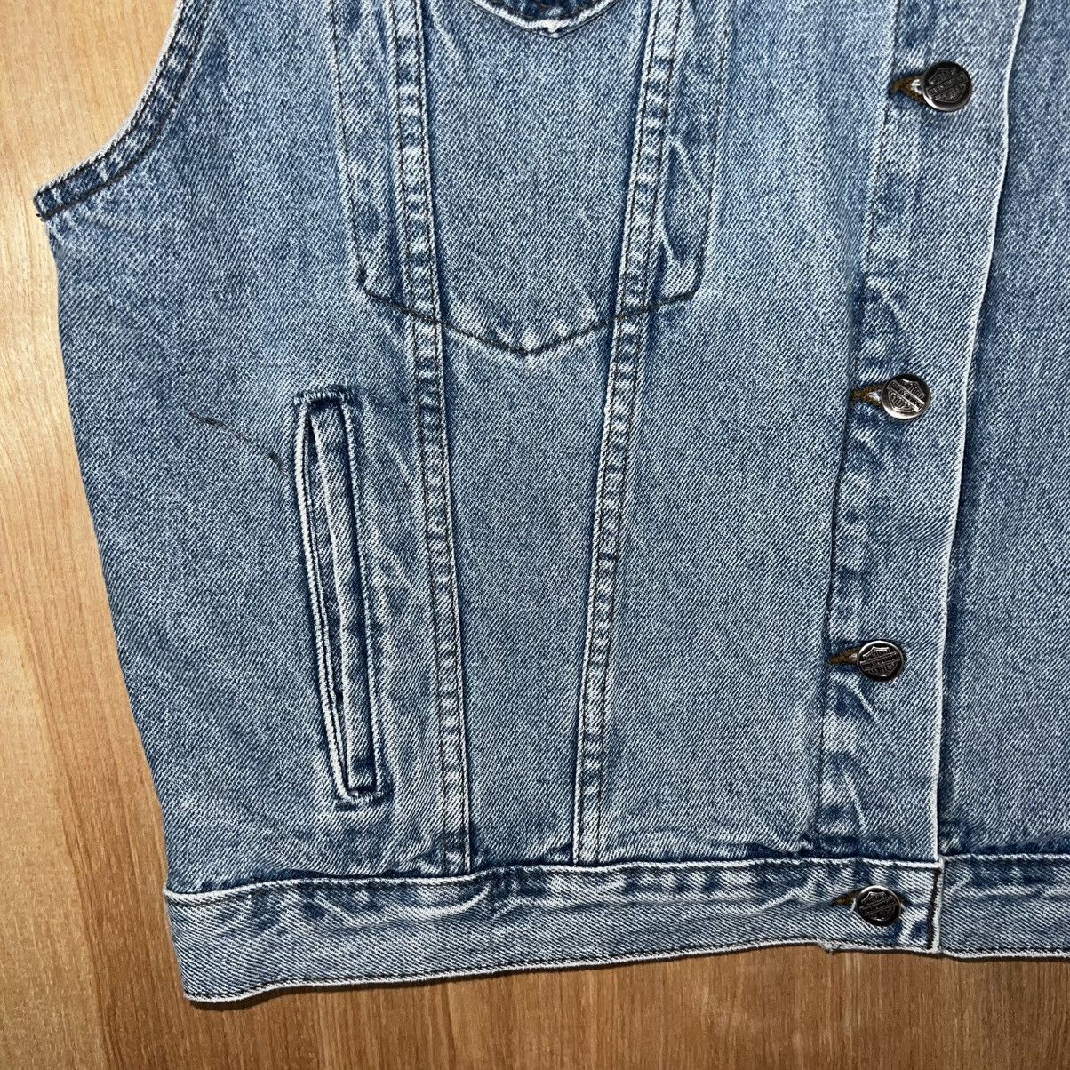 Harley Davidson VINTAGE WOMEN’S HARLEY DAVIDSON BIKER LOGO DENIM VEST Size XL / US 12-14 / IT 48-50 - 8 Thumbnail