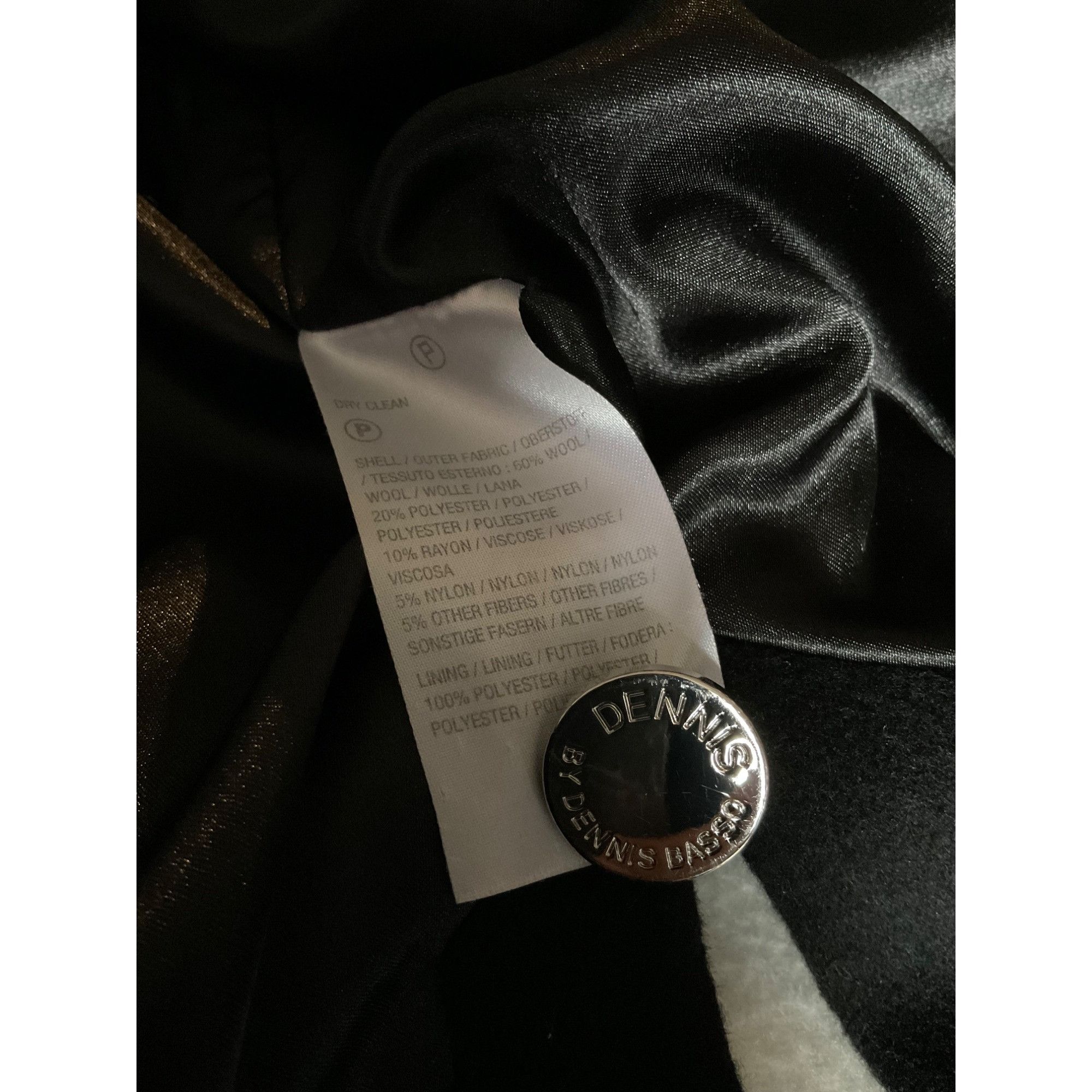Other Dennis Basso Button Front Wool Coat with Side Slits Black Sz Size 3XL / US 20-22 - 4 Thumbnail