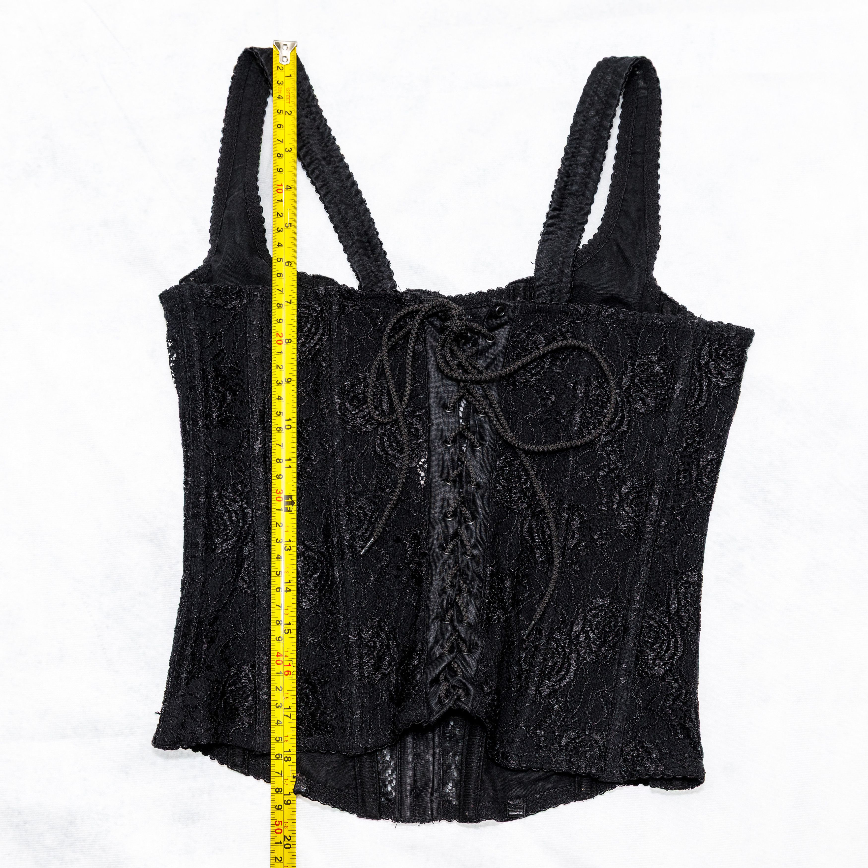 Other Vintage 80s Frederick's Of Hollywood Black Lace Corset Small Size S / US 4 / IT 40 - 4 Thumbnail