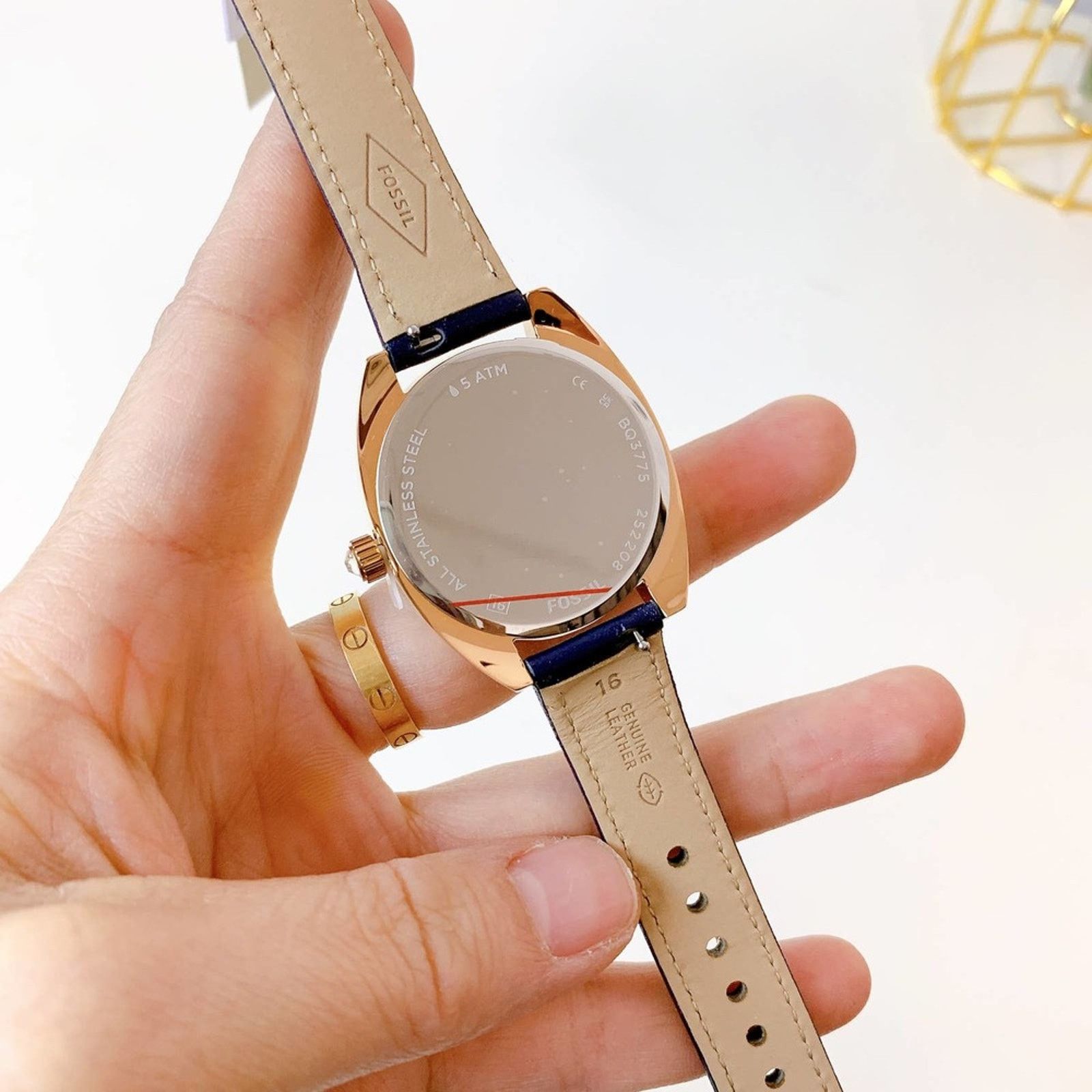 Fossil Fossil BQ3775 Vale Solar-Powered Blue Leather Watch Size ONE SIZE - 5 Thumbnail