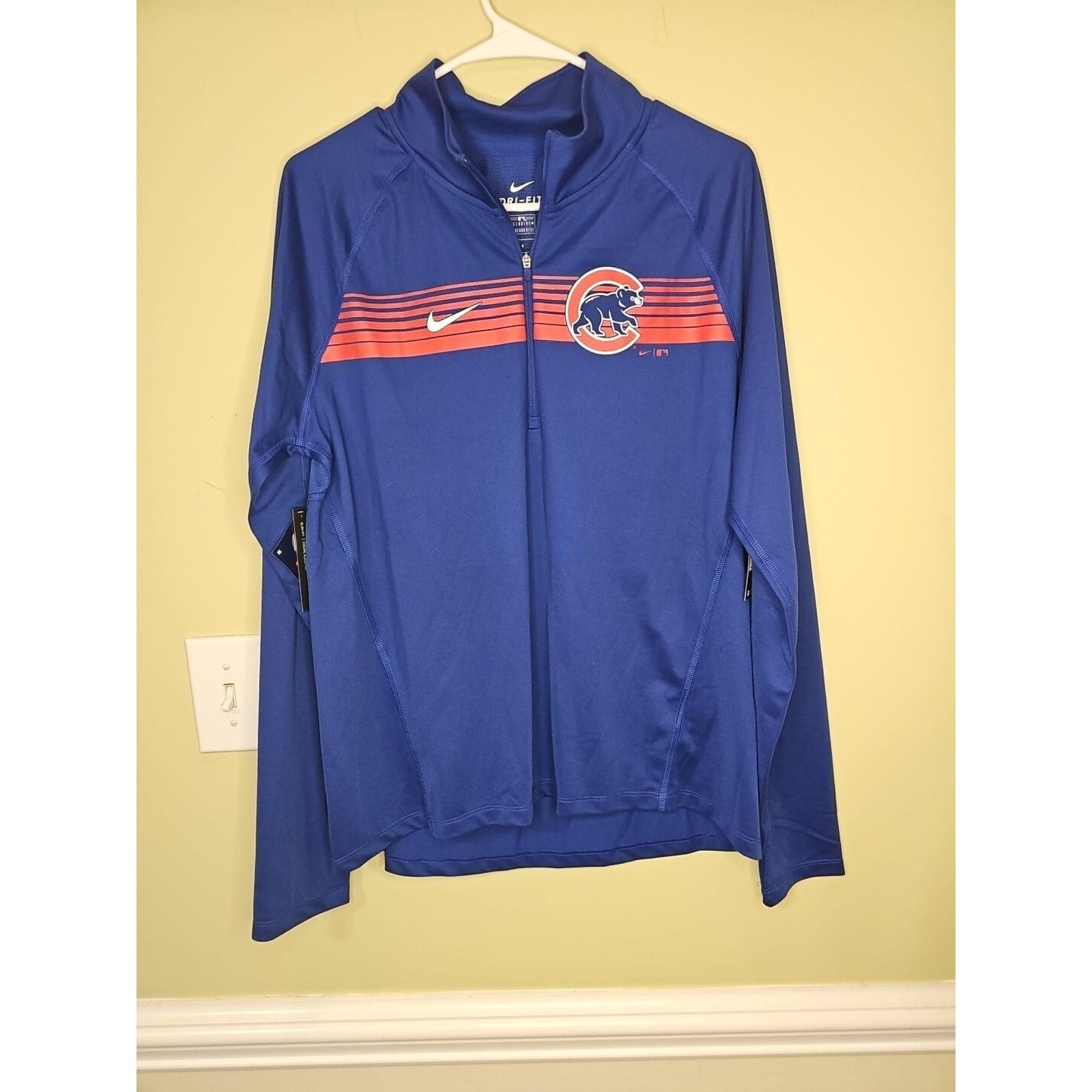 Nike MLB Chicago Cubs Womens Nike Blue 1/4 Zip Mock Shirt L Slim Size L / US 10 / IT 46 - 1 Thumbnail