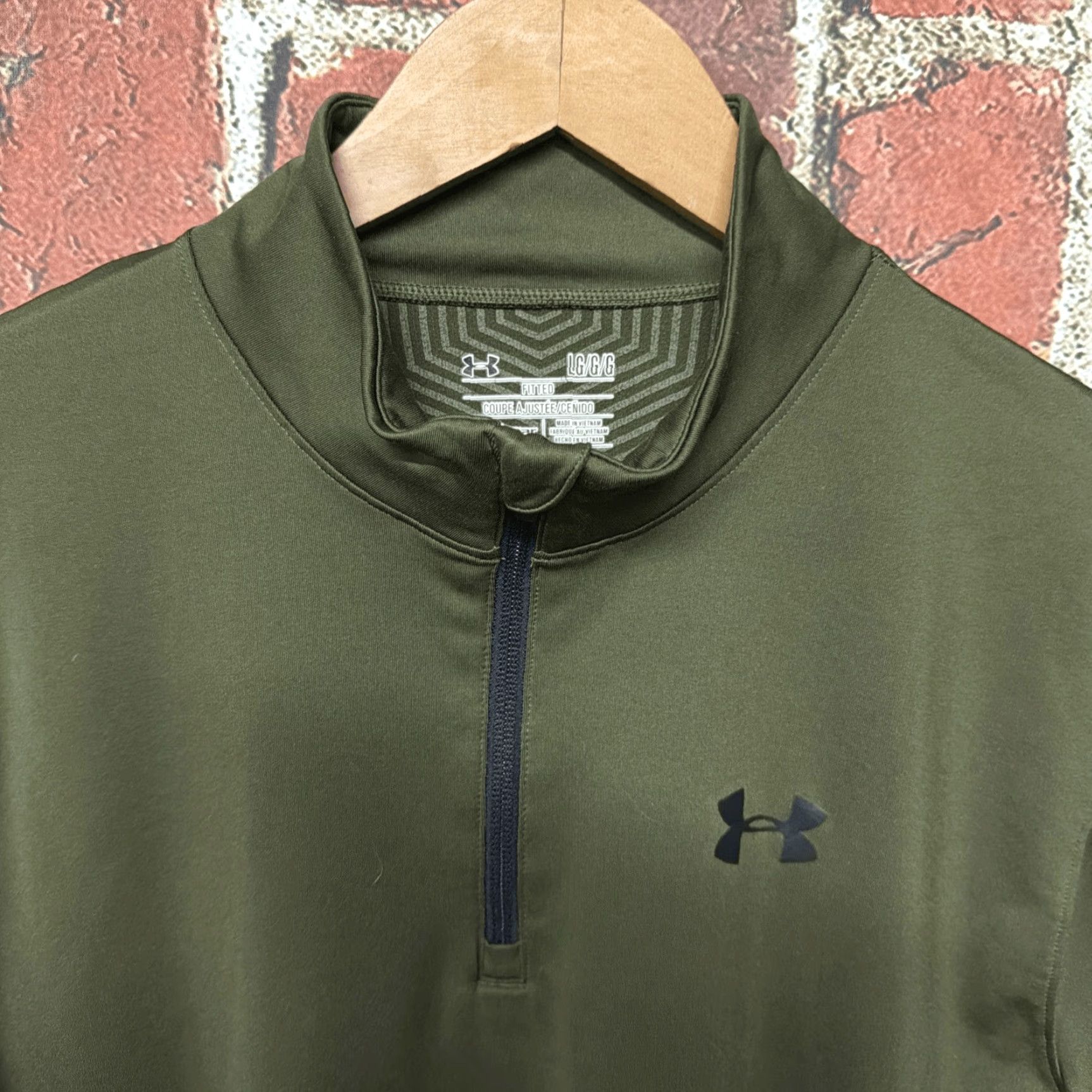 Under Armour Under Armour Pullover Mens L Green 1/4 Zip Mock Neck Long Sleeve Casual Activewear Size US L / EU 52-54 / 3 - 2 Thumbnail