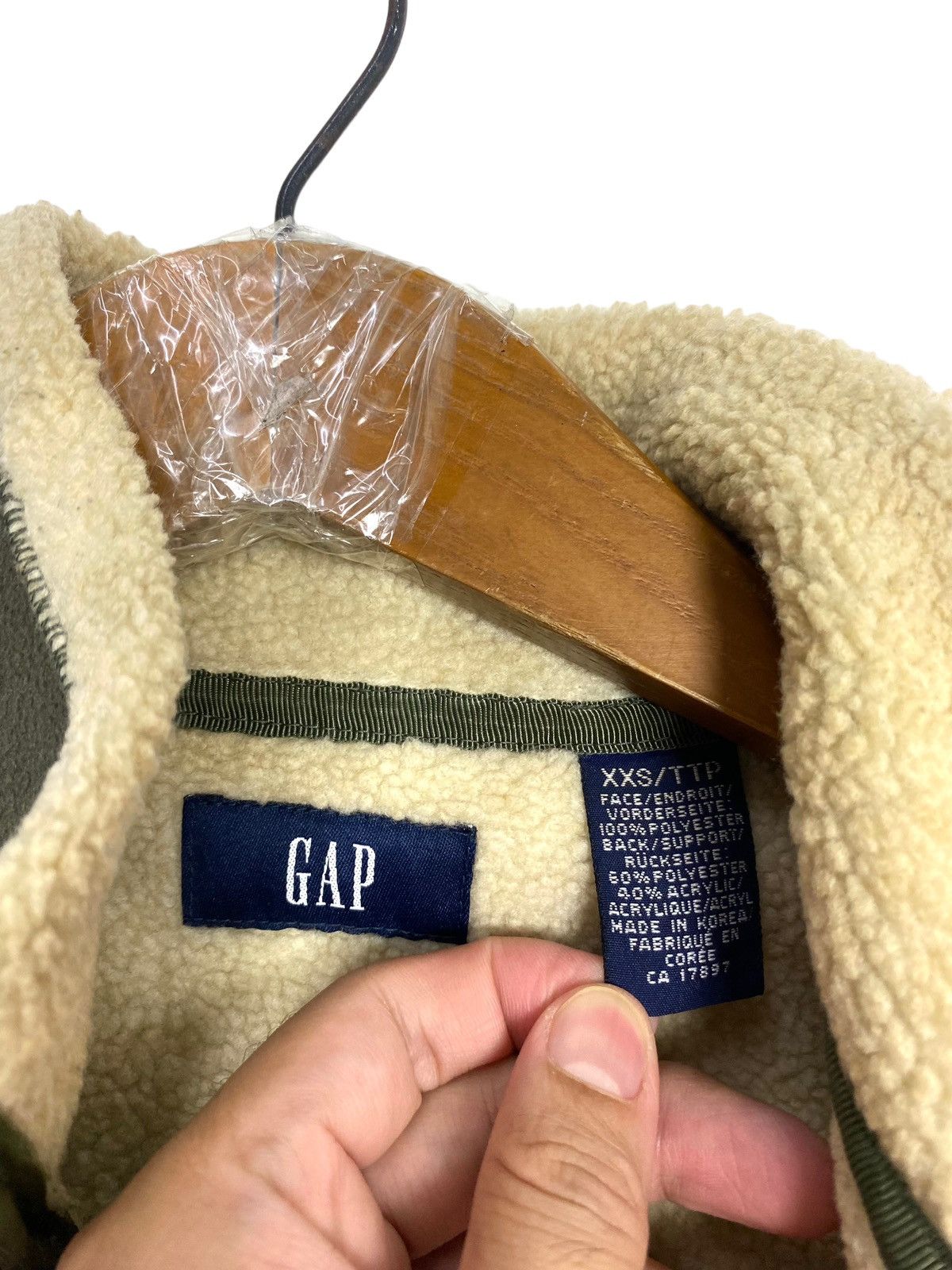 Gap Rare‼️ Gap Green Gilet Vest Sherpa Size US XXS / EU 40 - 5 Thumbnail