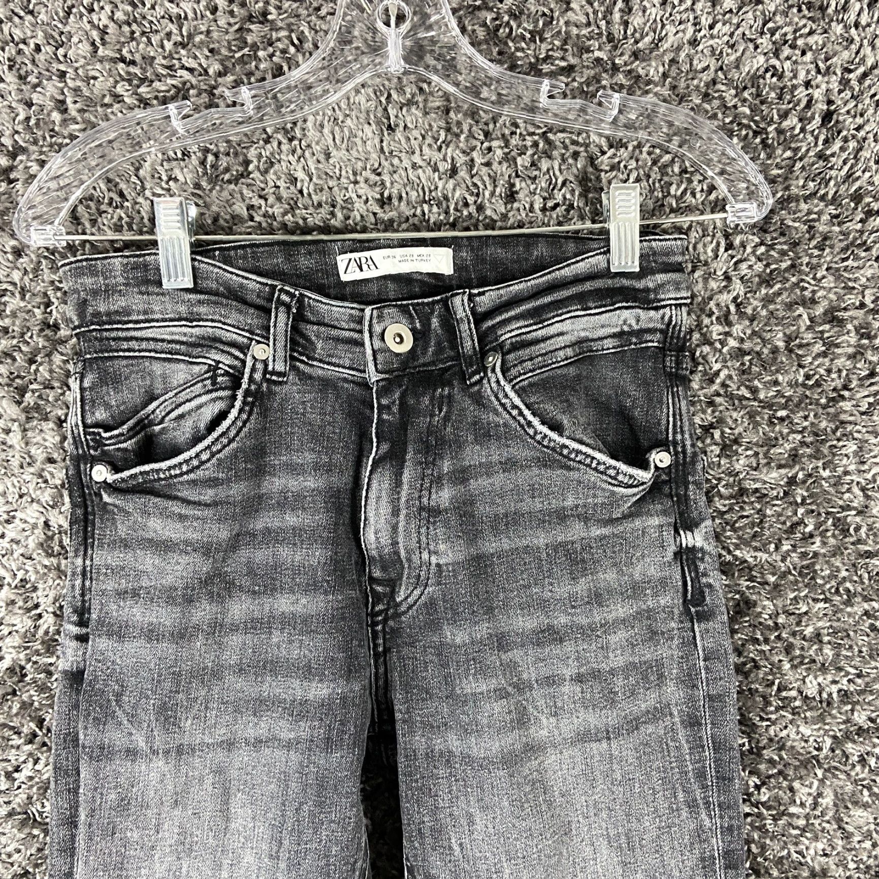 Zara Zara Jeans Skinny Women’s 29 Gray Black 29? Size 29" - 4 Thumbnail