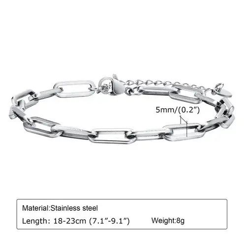 Other 5mm Adjustable Paperclip Chain Bracelet Size ONE SIZE - 3 Thumbnail
