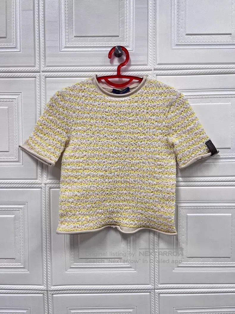 Louis Vuitton Louis Vuitton Yellow pleated knit stripe short sleeve Size M / US 6-8 / IT 42-44 - 1 Thumbnail