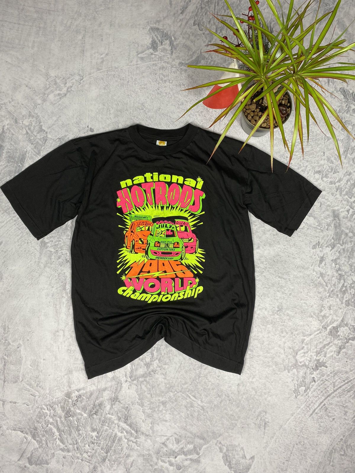 Affliction × Vintage Vintage T-shirt National Hotrods world championship 1995 Size US XL / EU 56 / 4 - 1 Thumbnail