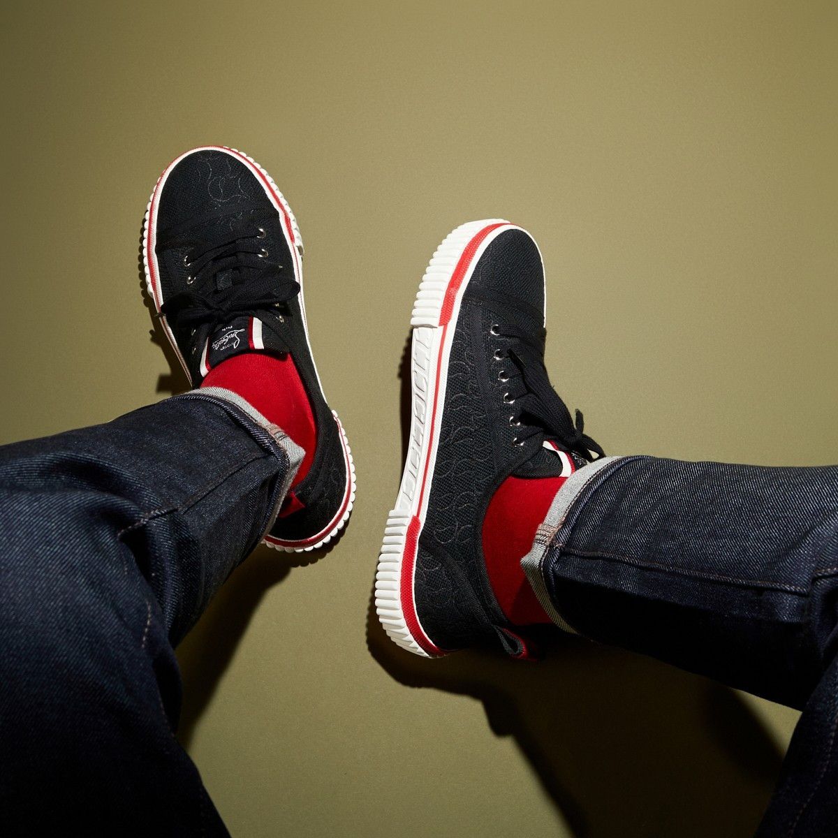 Christian Louboutin os11x0125 Pedro Junior Jacquard Low-Top Sneakers in Black Size US 9.5 / EU 42-43 - 3 Thumbnail