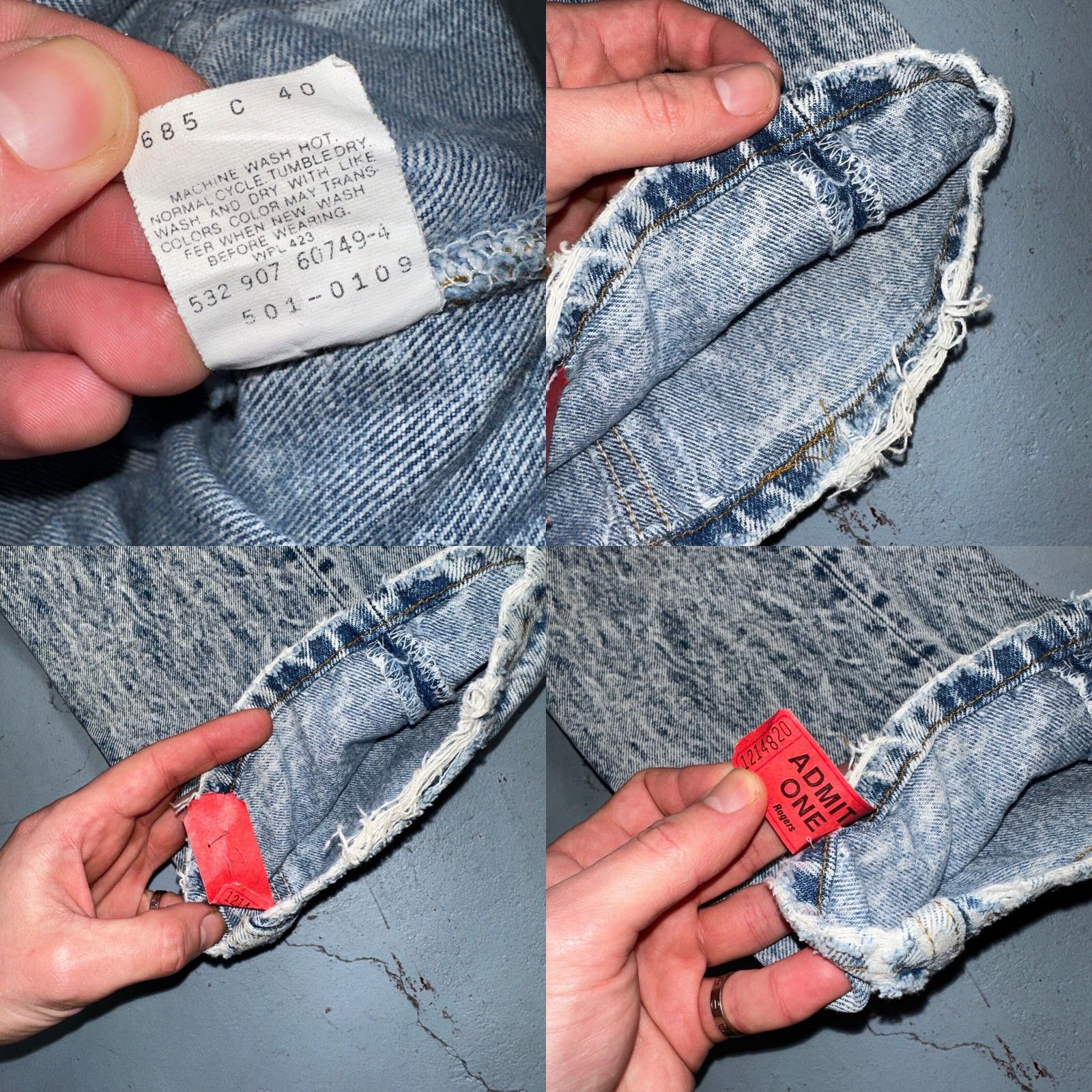 Levi's VINTAGE Levis 501 Jeans Straight Leg 80s USA XX Blue Acid Wash 31x32 Act 30x31 Size US 31 - 8 Thumbnail