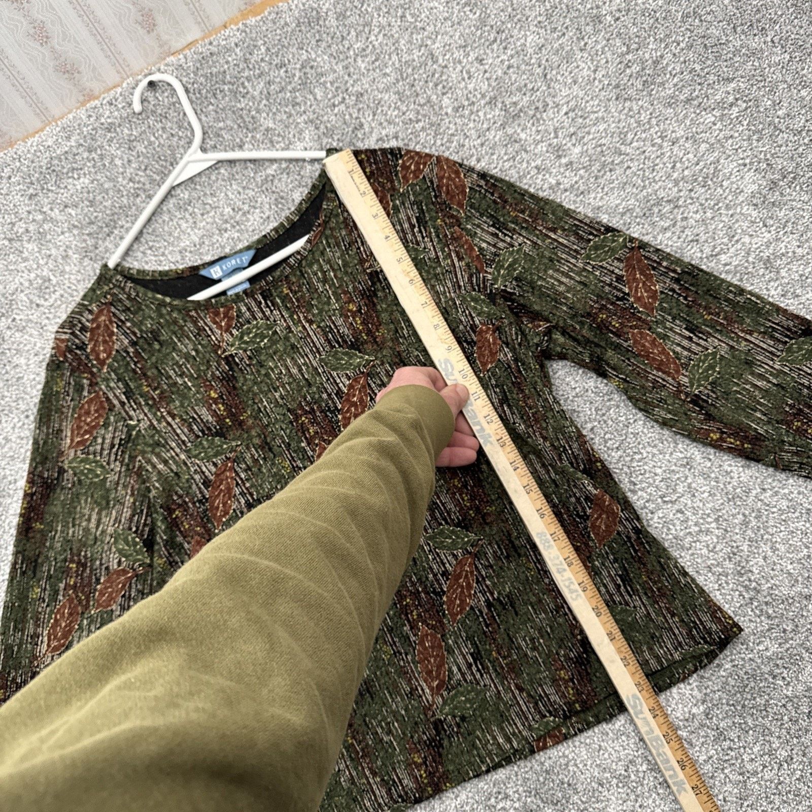 Other Vintage 90s Top Women Large Grandmacore Textured Fall Leaf Size L / US 10 / IT 46 - 2 Thumbnail